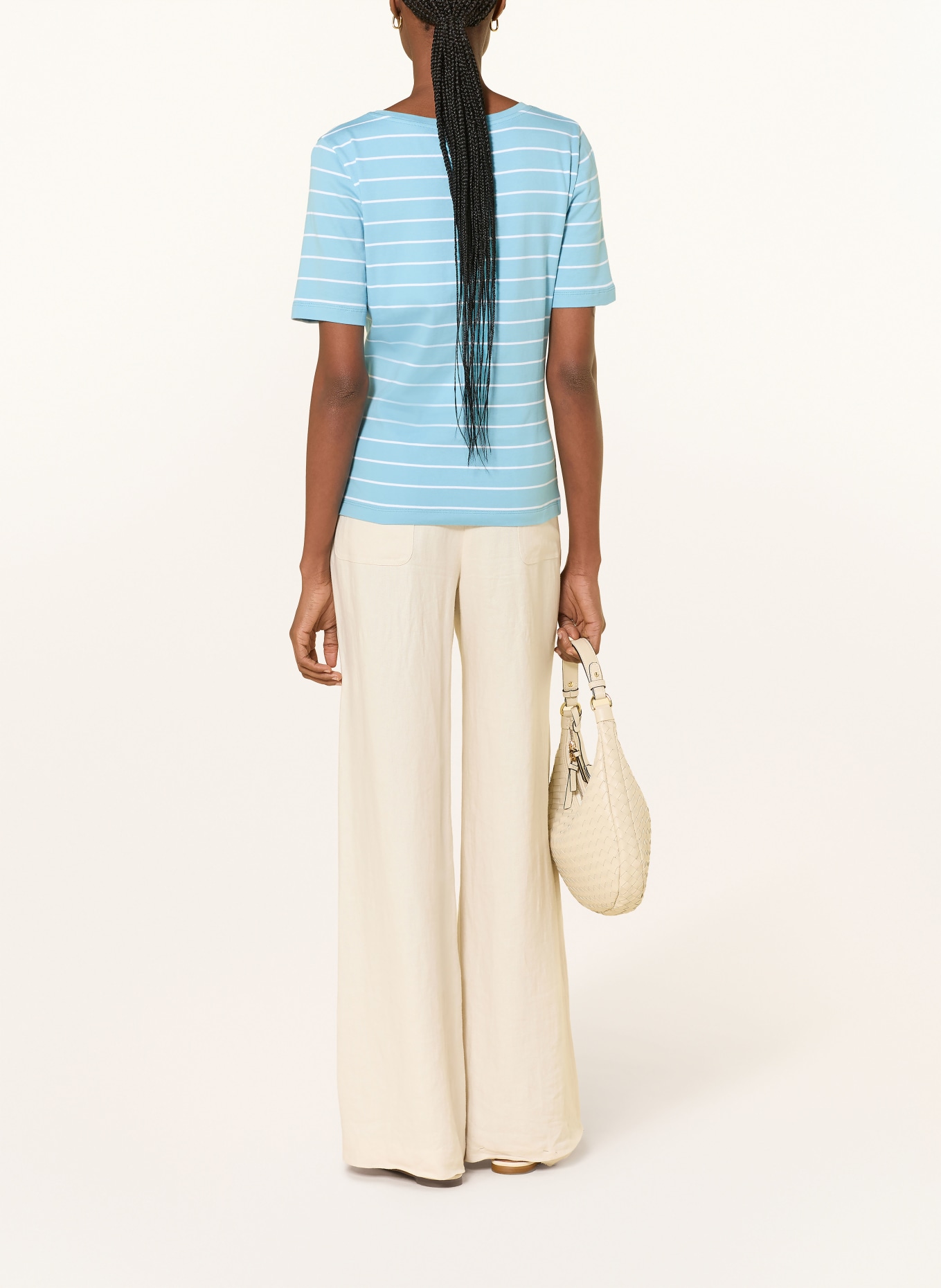 MAERZ MUENCHEN T-Shirt: TÜRKIS / WEISS