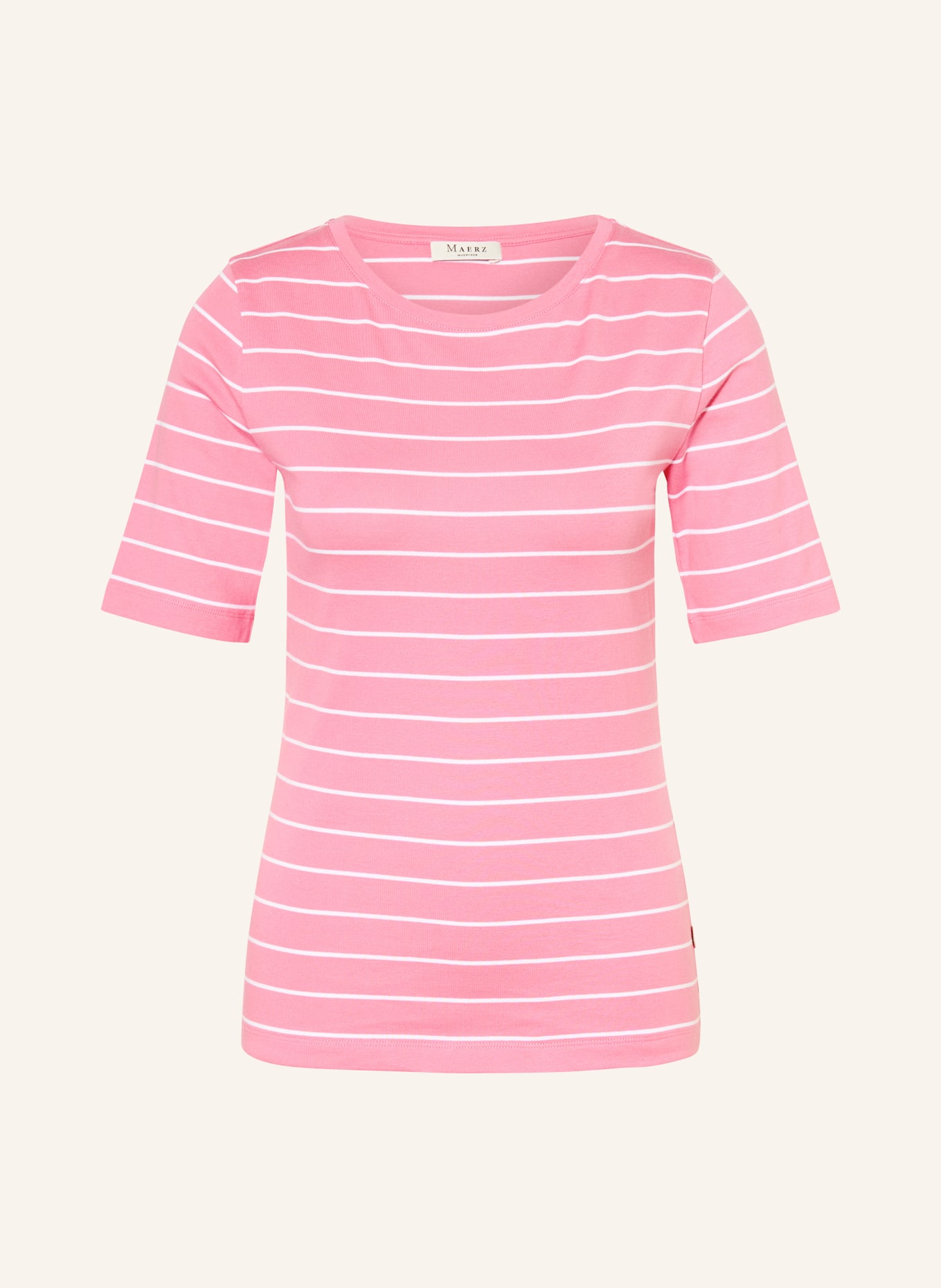 MAERZ MUENCHEN T-shirt: MOCNORÓŻOWY / BIAŁY