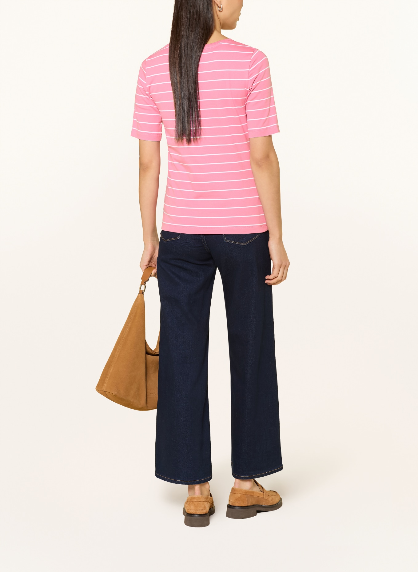 MAERZ MUENCHEN T-shirt: MOCNORÓŻOWY / BIAŁY