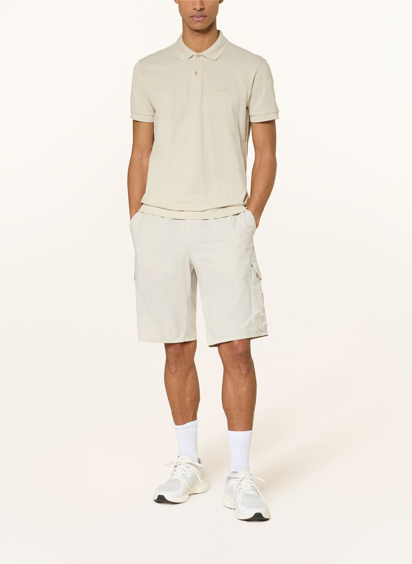 BOSS Cargoshorts URBANEX Tapered Fit: ECRU
