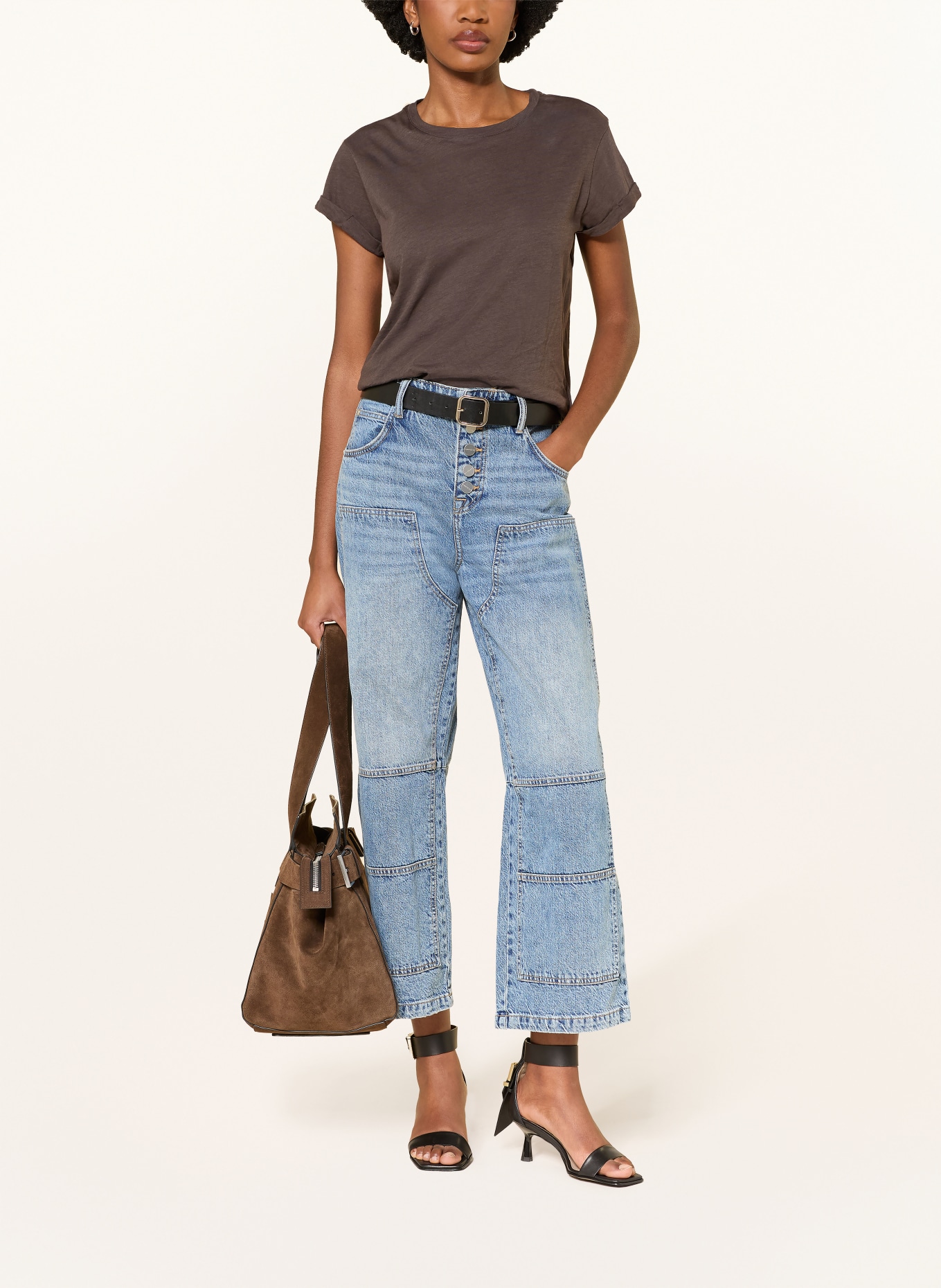 ALLSAINTS Tričko ANNA: TMAVĚ HNĚDÁ