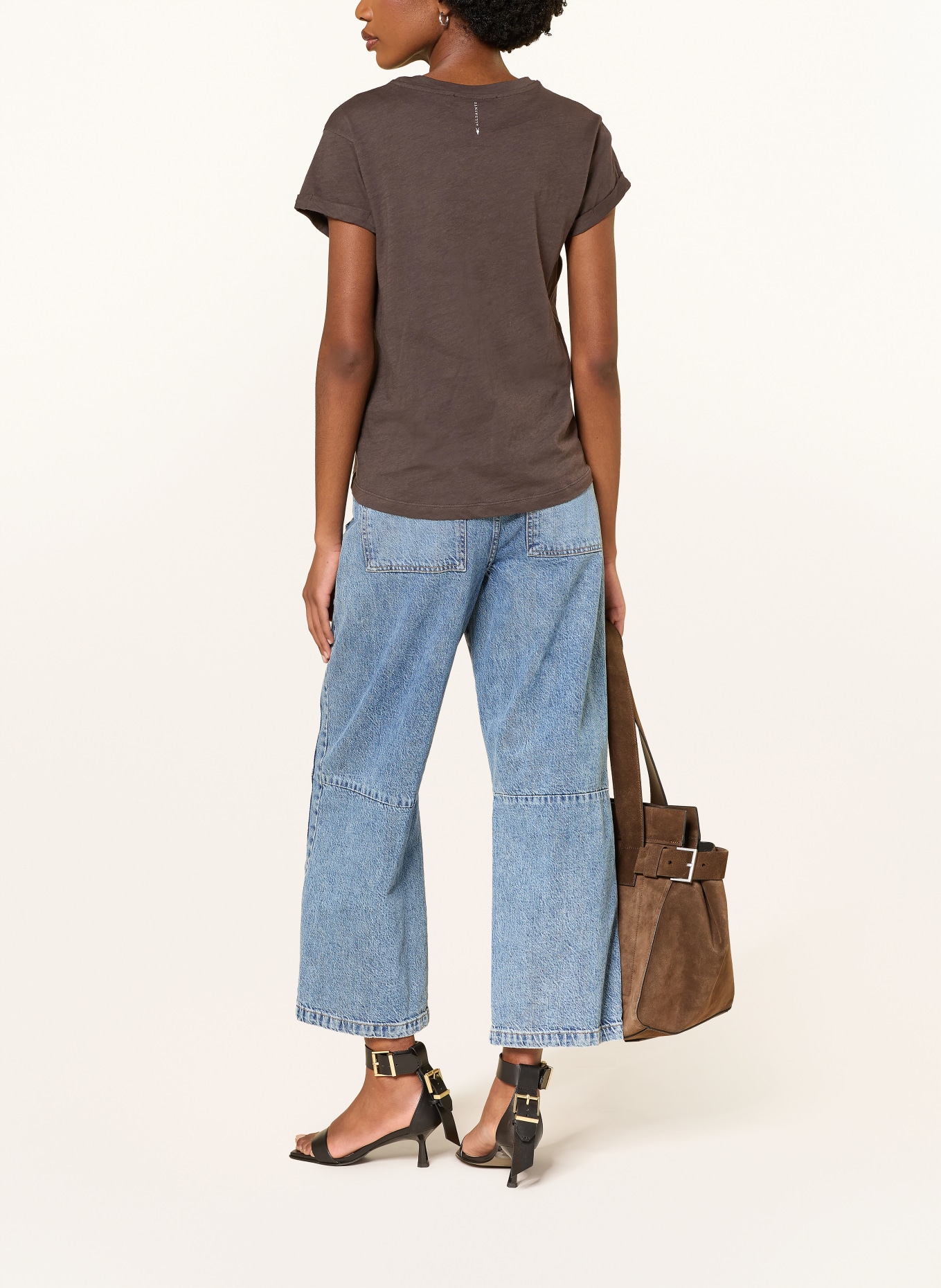 ALLSAINTS Tričko ANNA: TMAVĚ HNĚDÁ