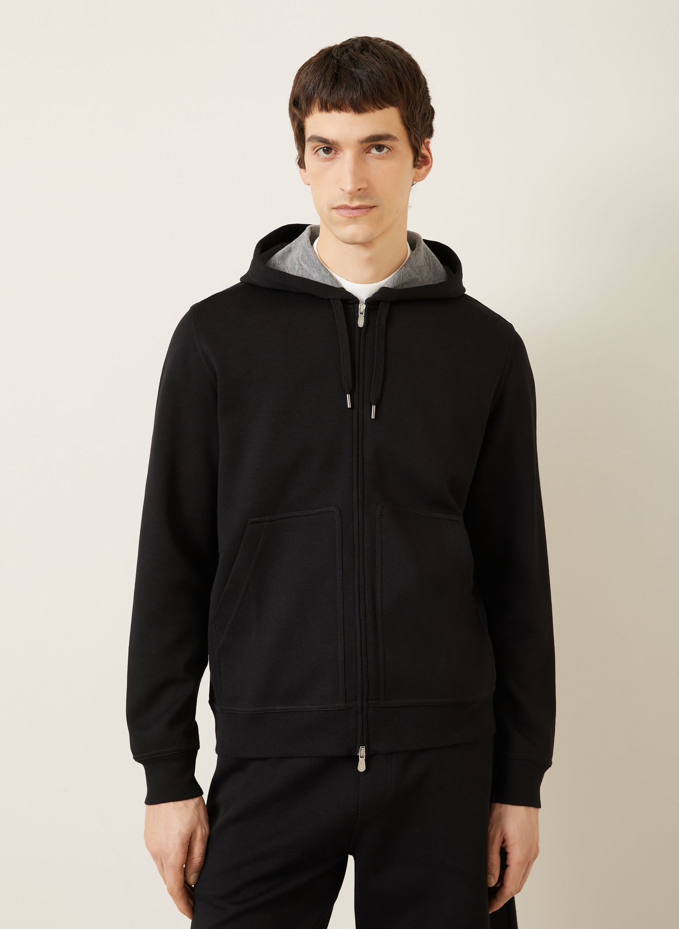 BRUNELLO CUCINELLI Sweatjacke: SCHWARZ / GRAU