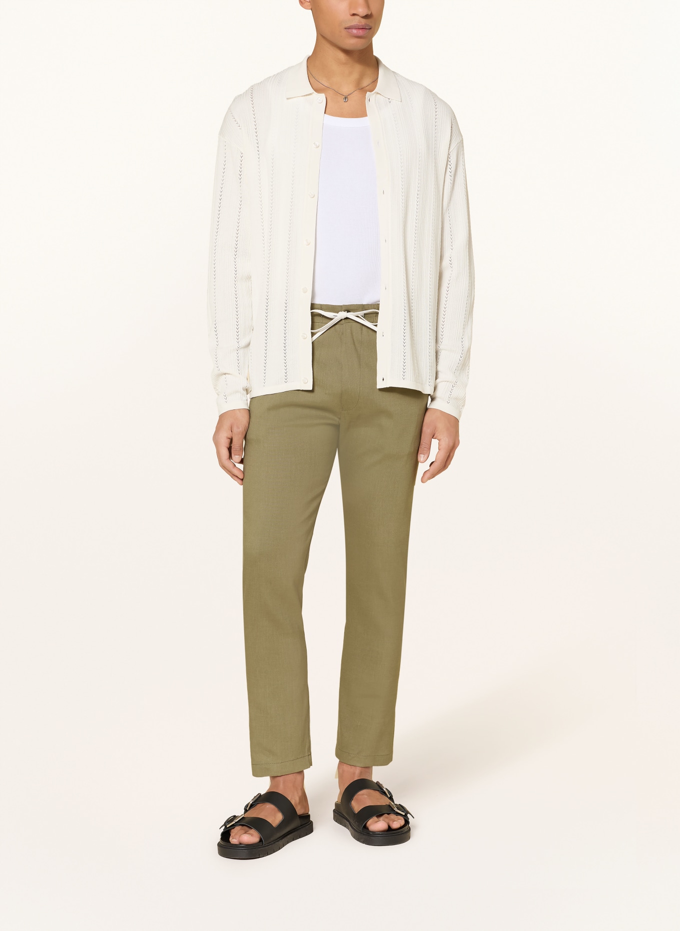 DRYKORN Hose DEGER im Jogging-Stil Regular Fit mit Leinen: KHAKI