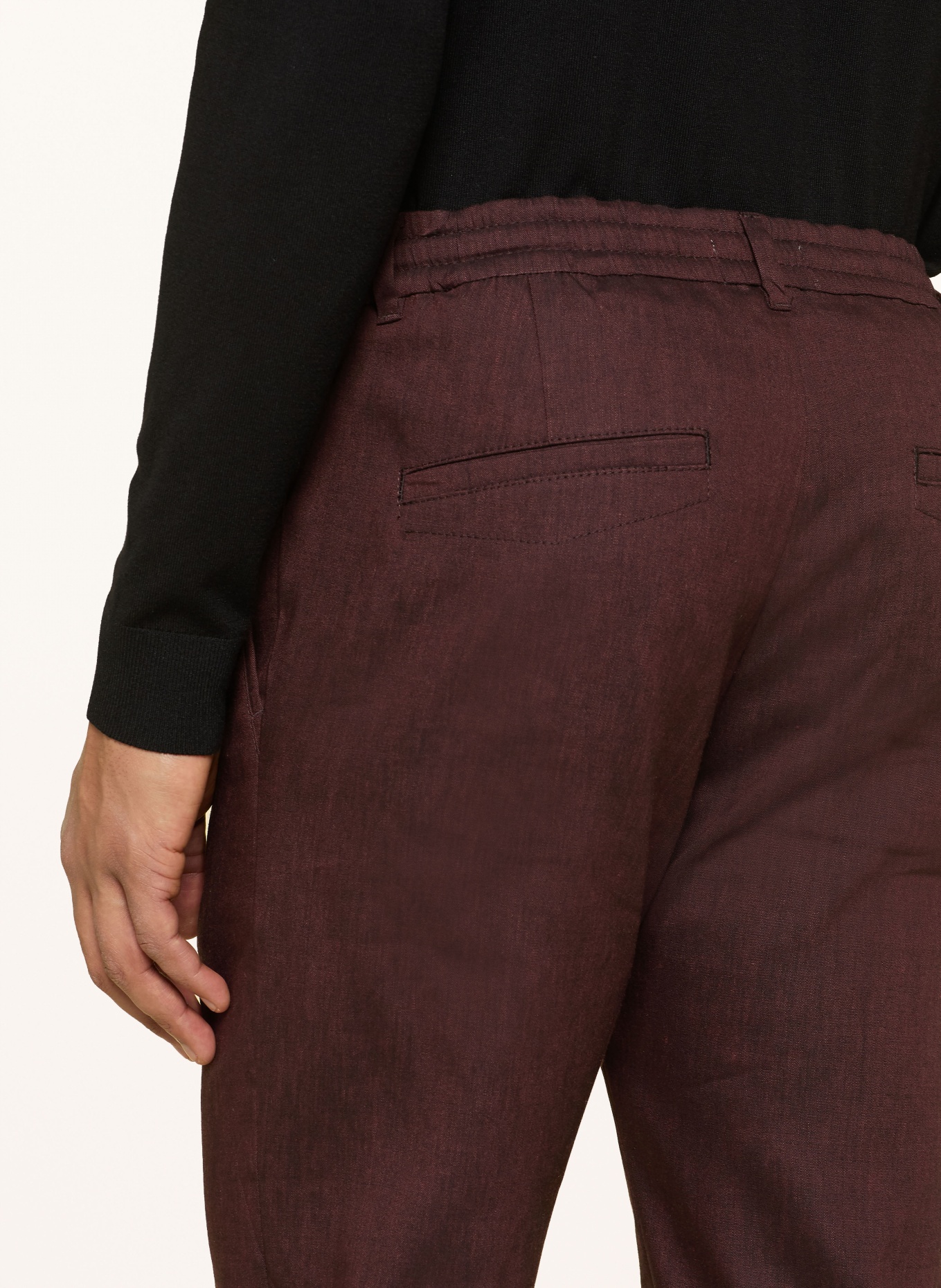 DRYKORN Hose DEGER im Jogging-Stil Regular Fit mit Leinen: DUNKELBRAUN