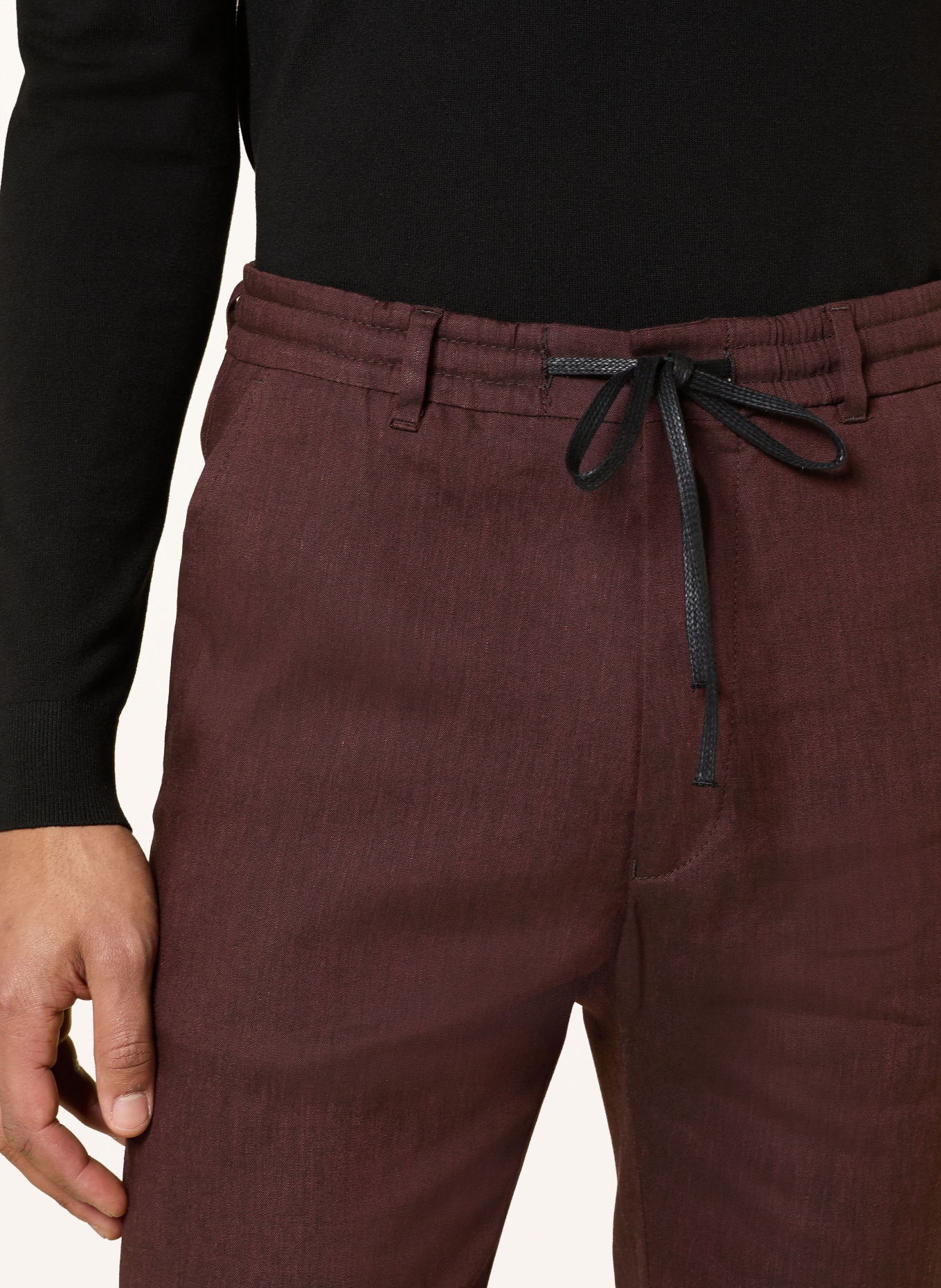 DRYKORN Hose DEGER im Jogging-Stil Regular Fit mit Leinen: DUNKELBRAUN