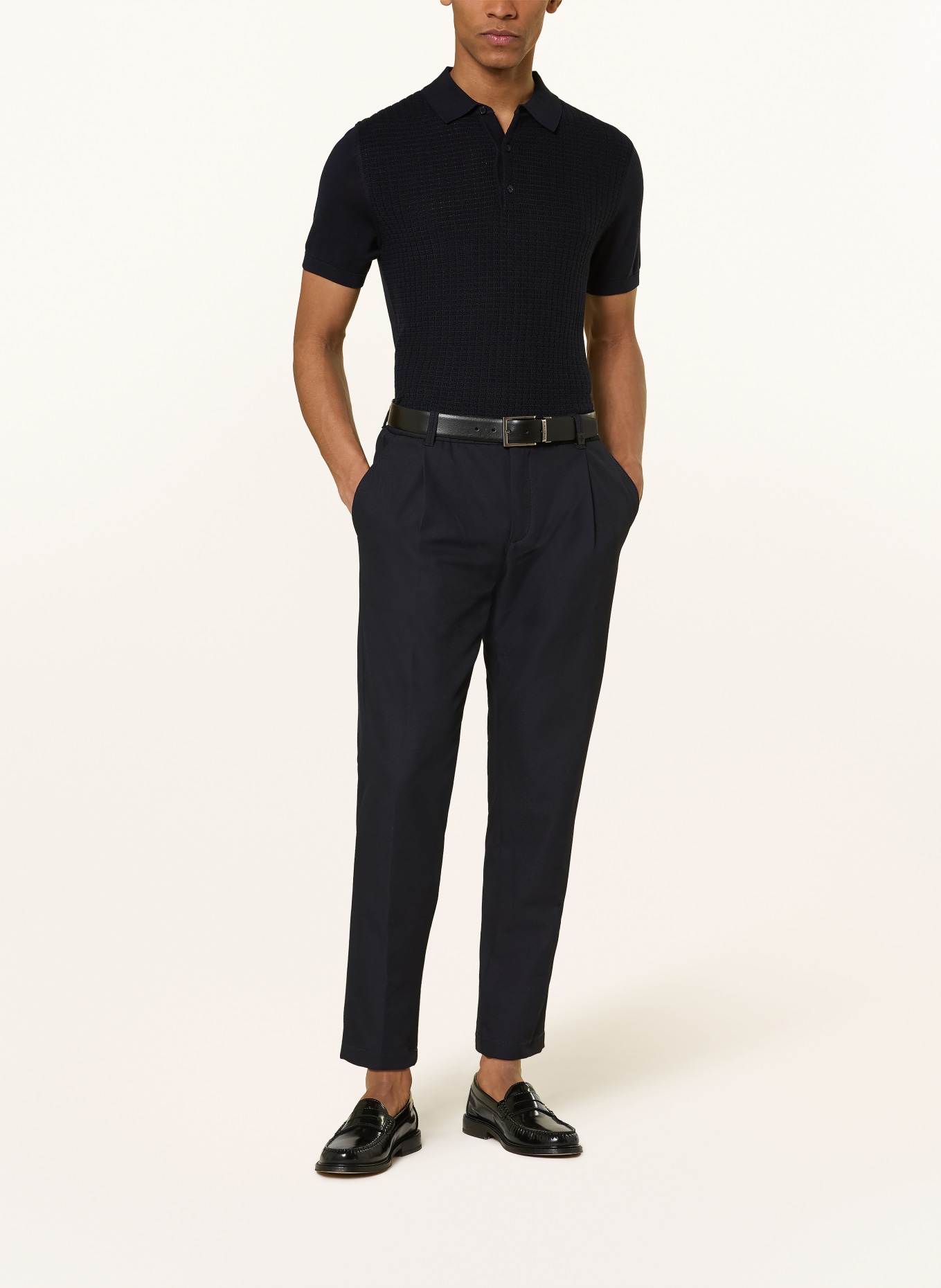 STRELLSON Strick-Poloshirt ADRIAN: DUNKELBLAU