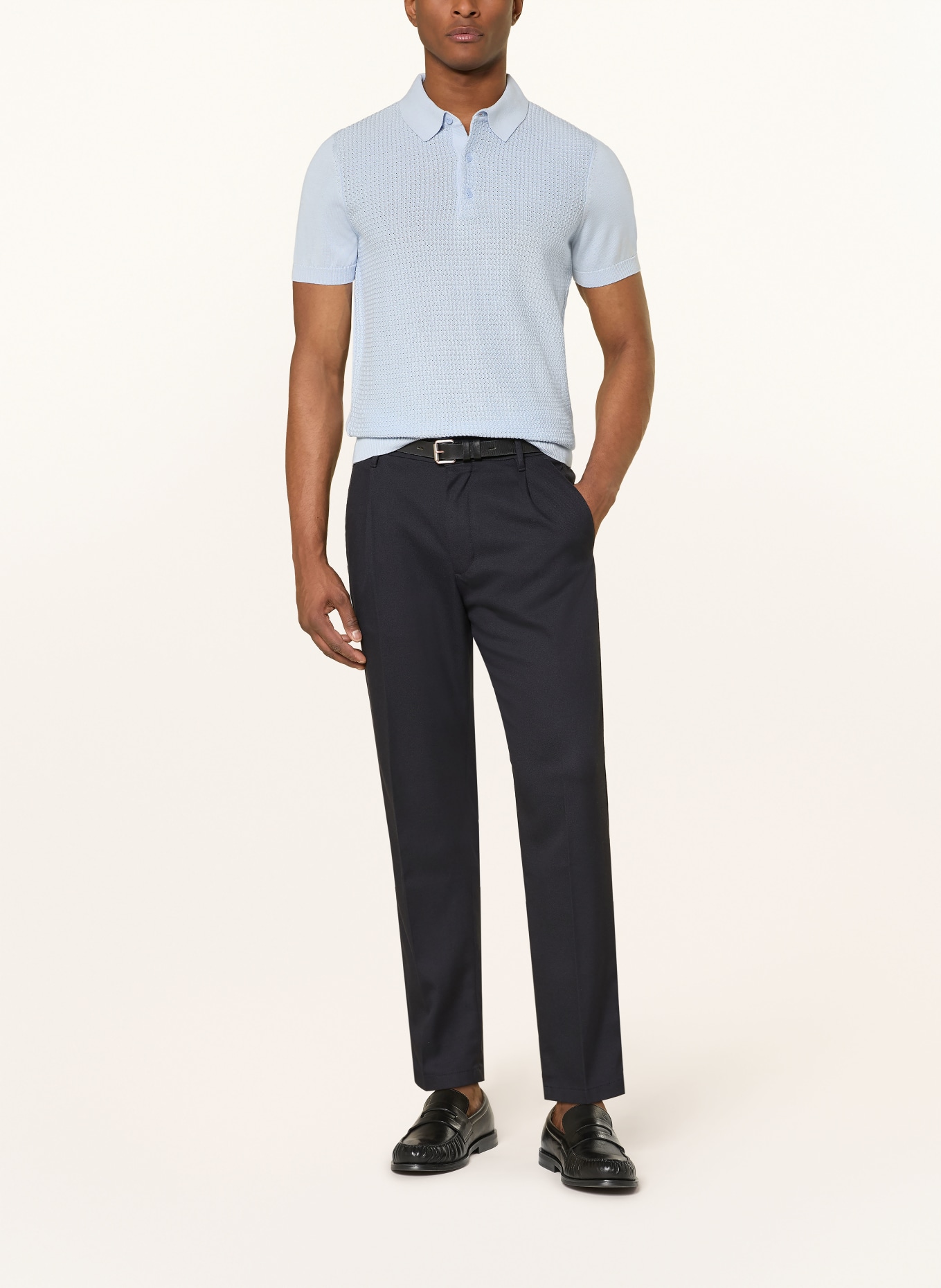 STRELLSON Koszulka polo ADRIAN z dzianiny: JASNONIEBIESKI