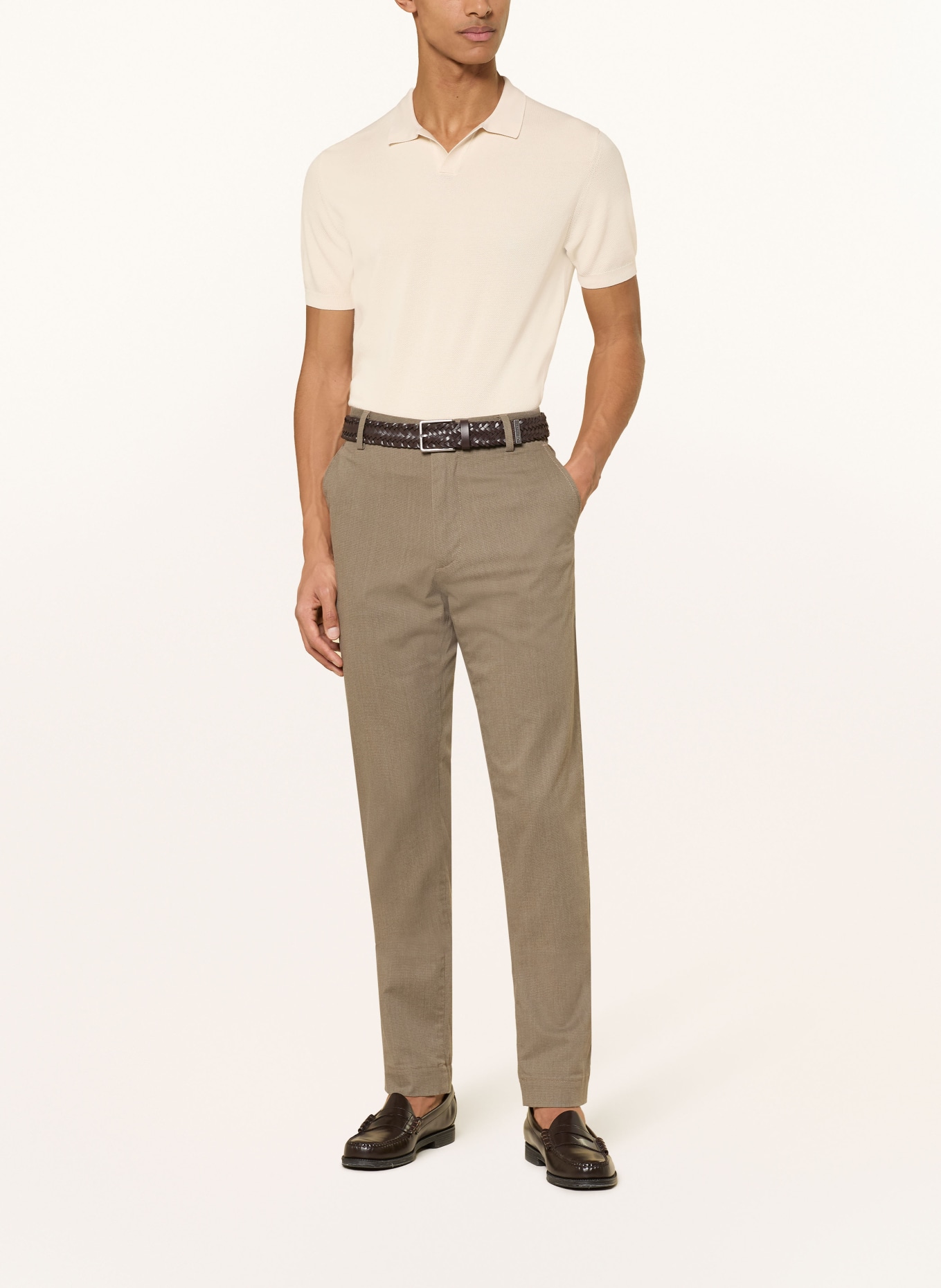 RAGMAN Knitted polo shirt: ECRU