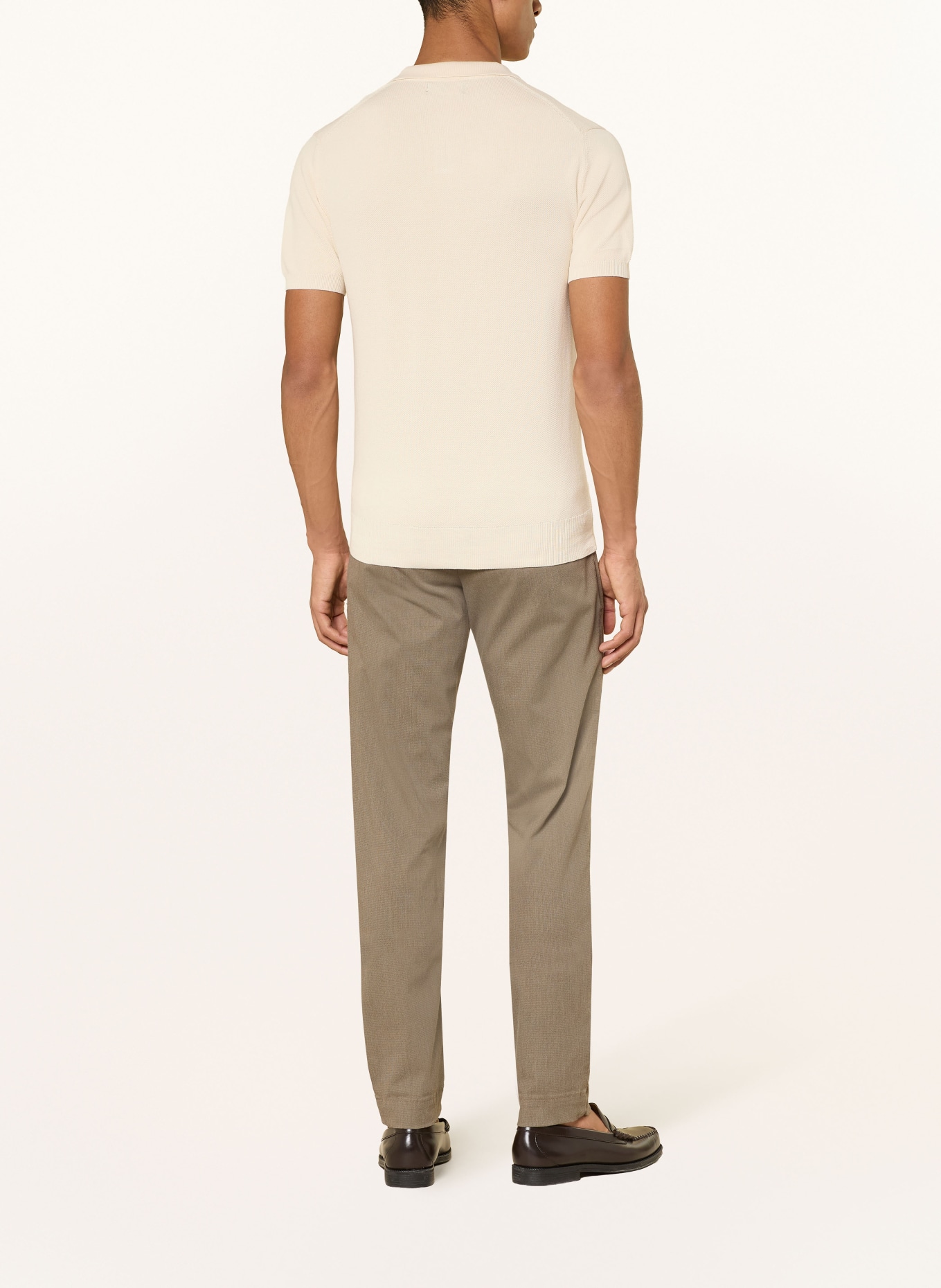 RAGMAN Knitted polo shirt: ECRU