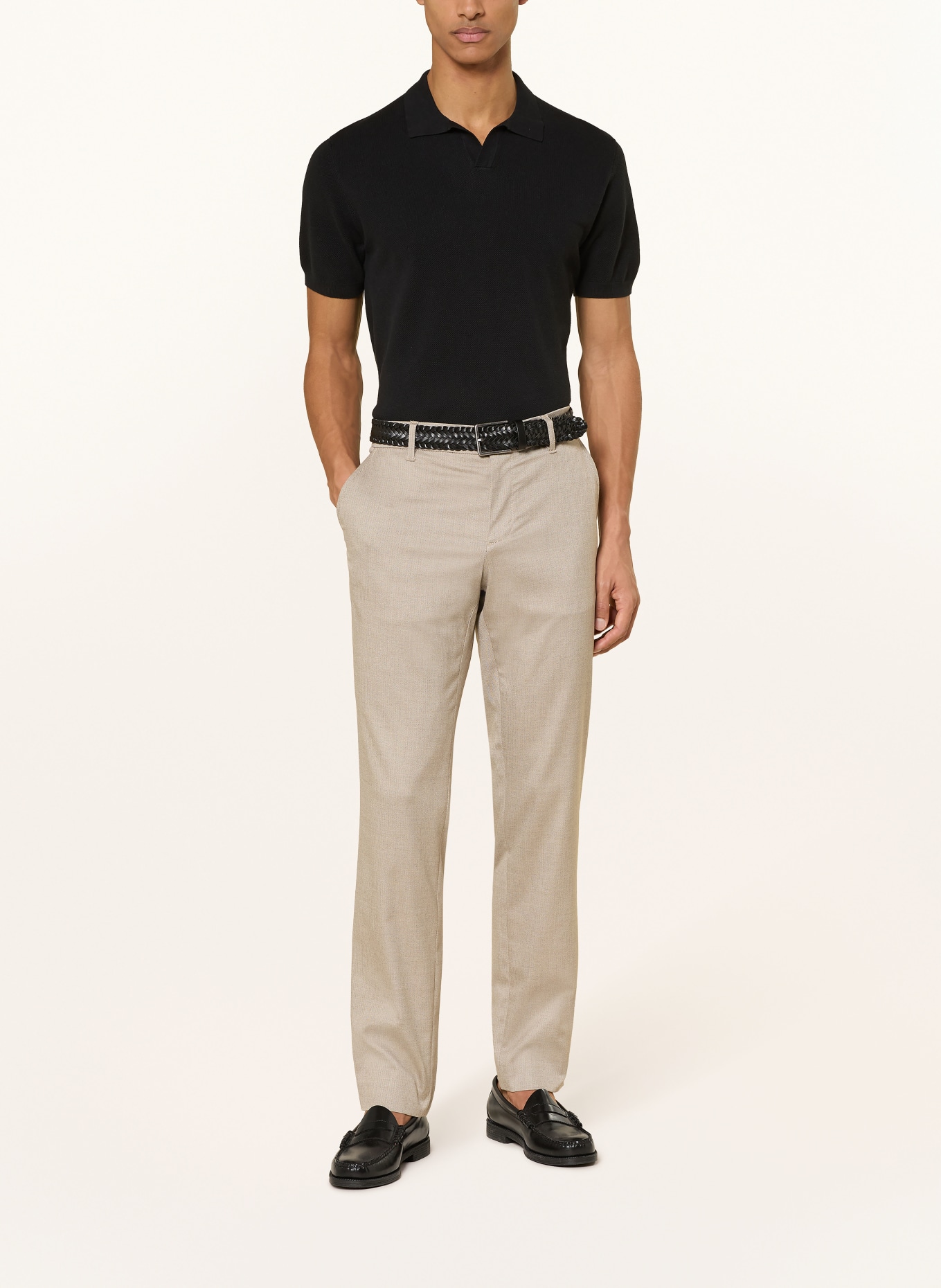 RAGMAN Strick-Poloshirt: SCHWARZ