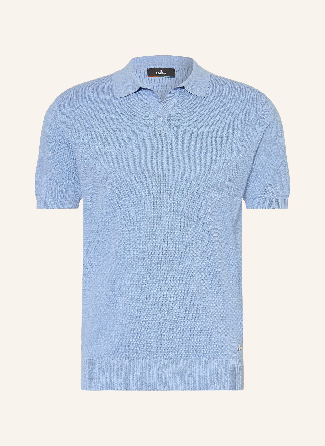 RAGMAN Polo en maille: BLEU CLAIR