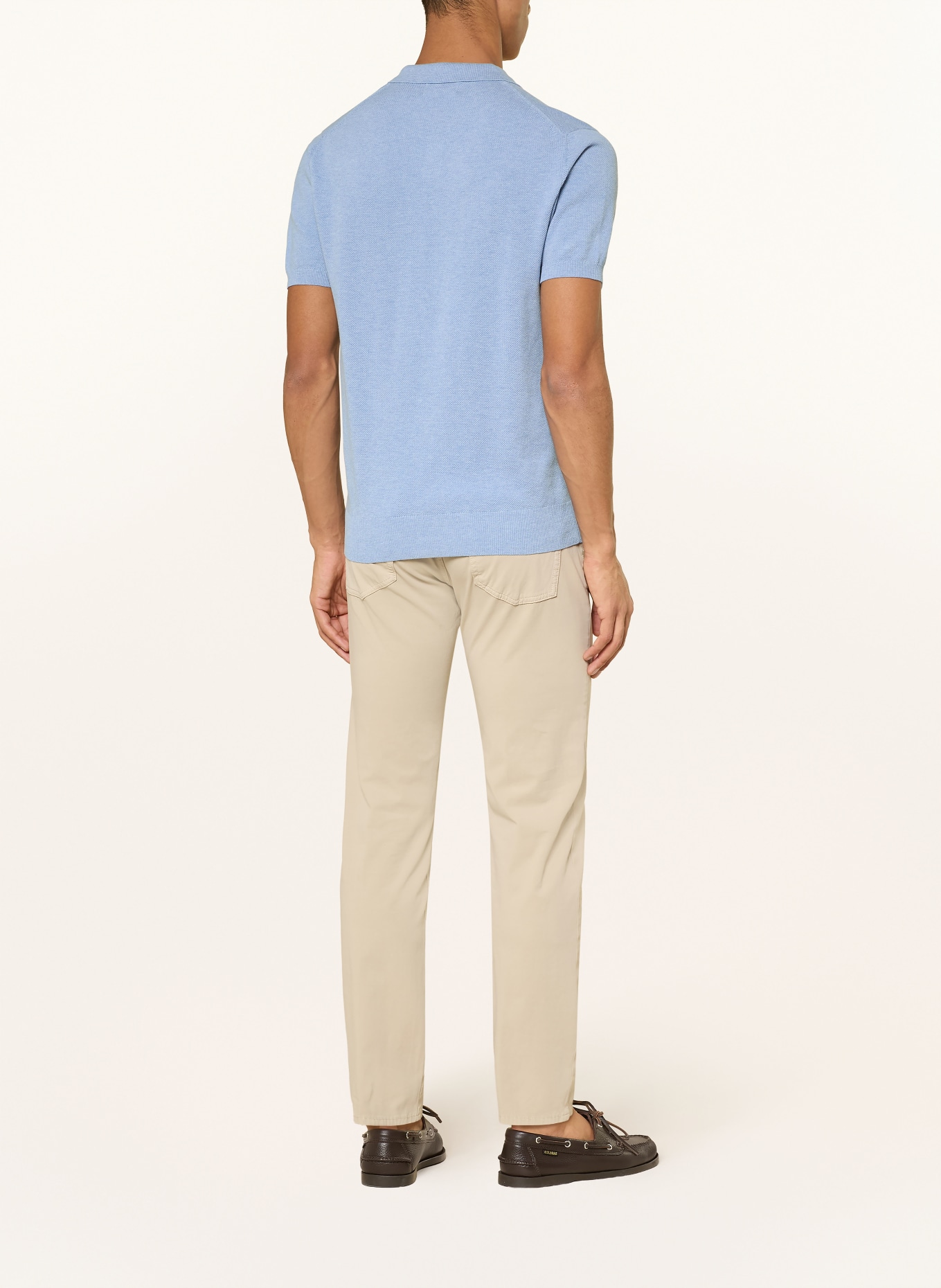 RAGMAN Polo en maille: BLEU CLAIR