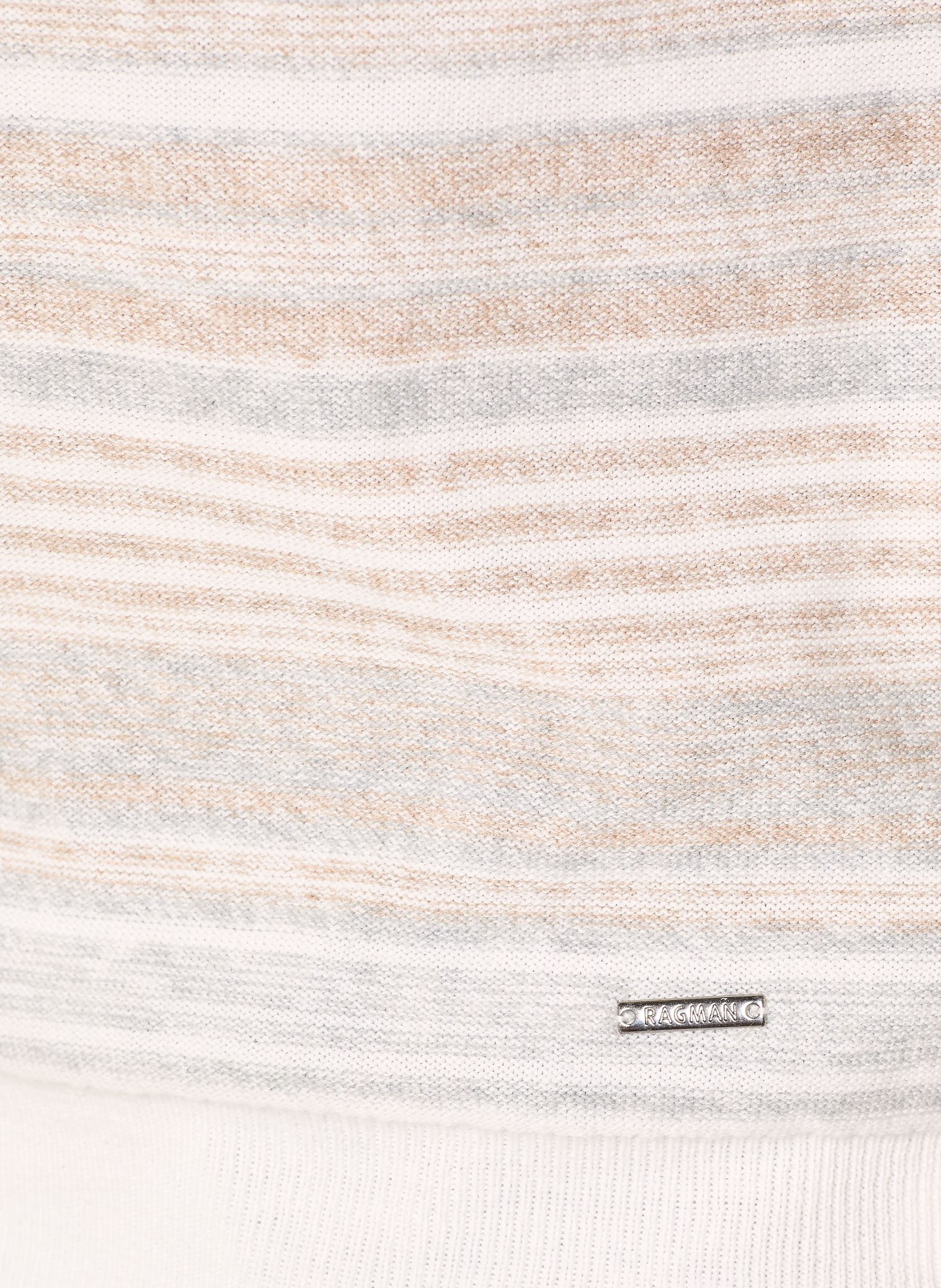 RAGMAN Úpletová polokošile: SVĚTLE ŠEDÁ / BÉŽOVÁ / BÍLÁ