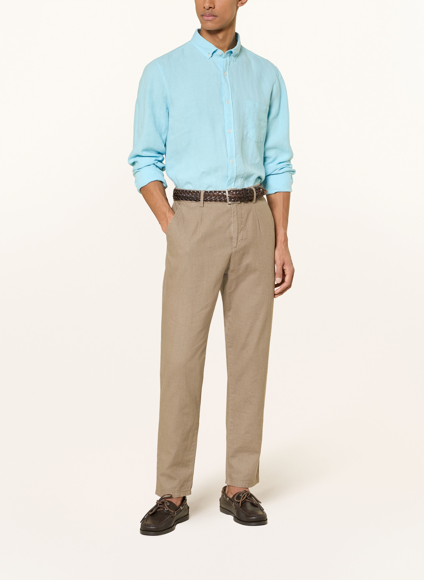 MAERZ MUENCHEN Leinenhemd Comfort Fit: TÜRKIS