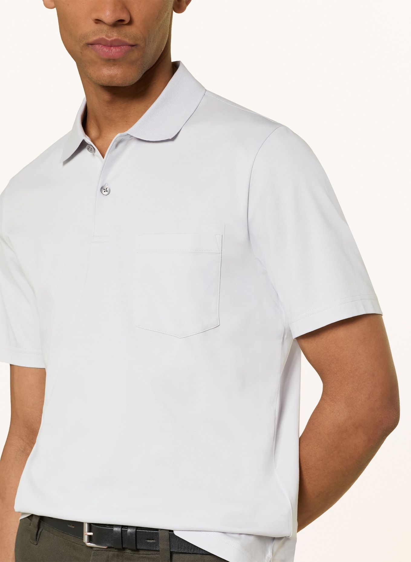 MAERZ MUENCHEN Jersey-Poloshirt: HELLGRAU