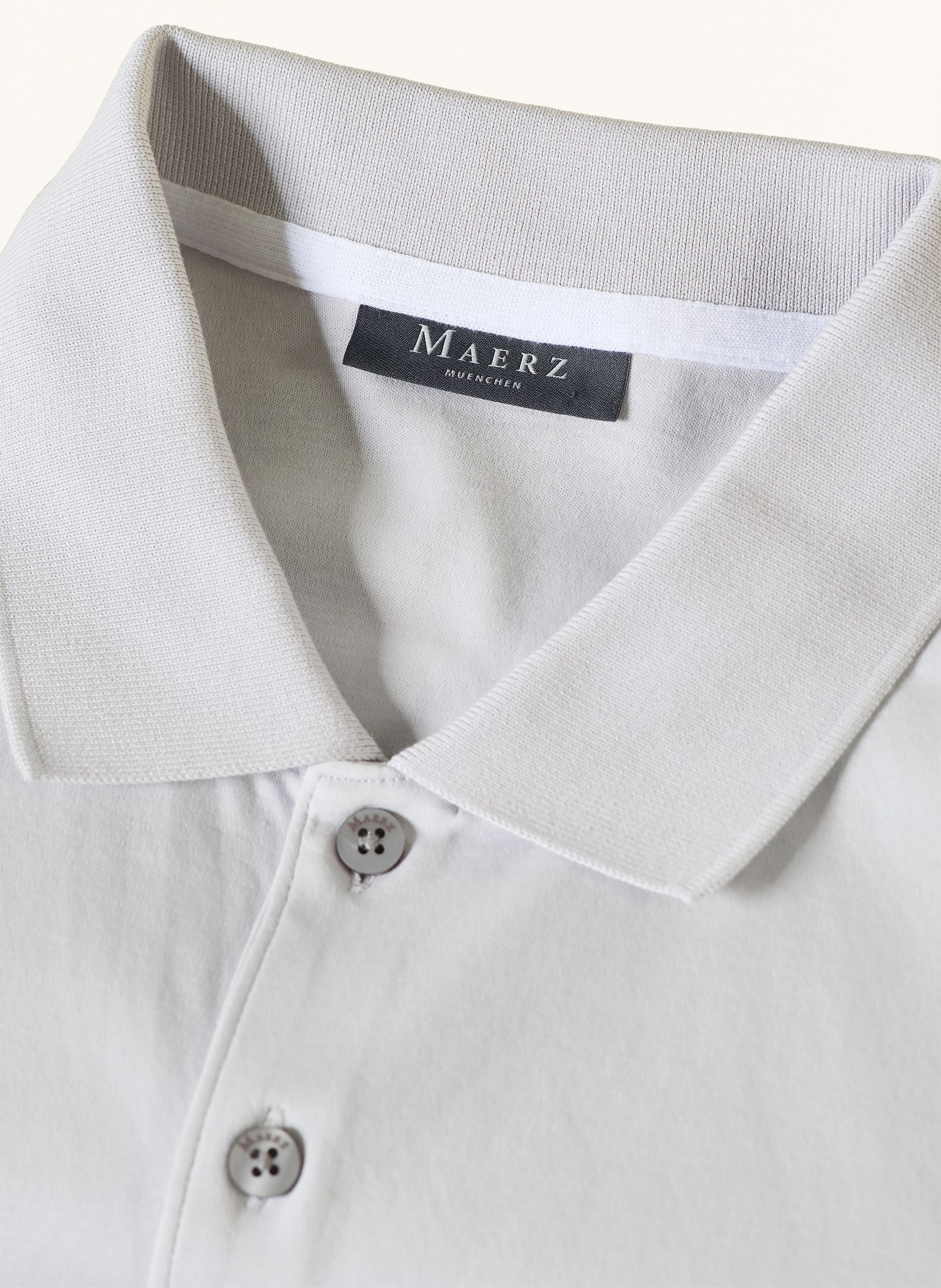 MAERZ MUENCHEN Jersey-Poloshirt: HELLGRAU