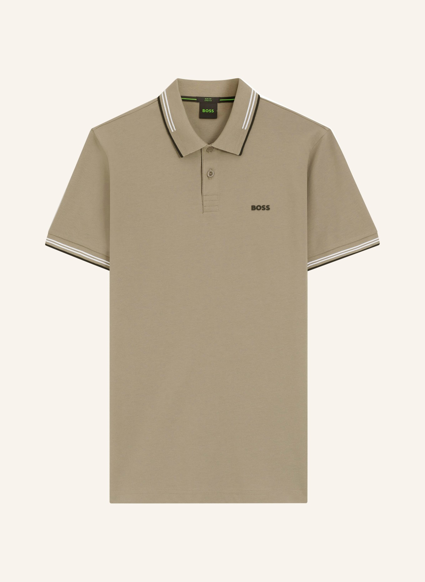 BOSS Piqué-Poloshirt PAUL Slim Fit: KHAKI / WEISS / SCHWARZ
