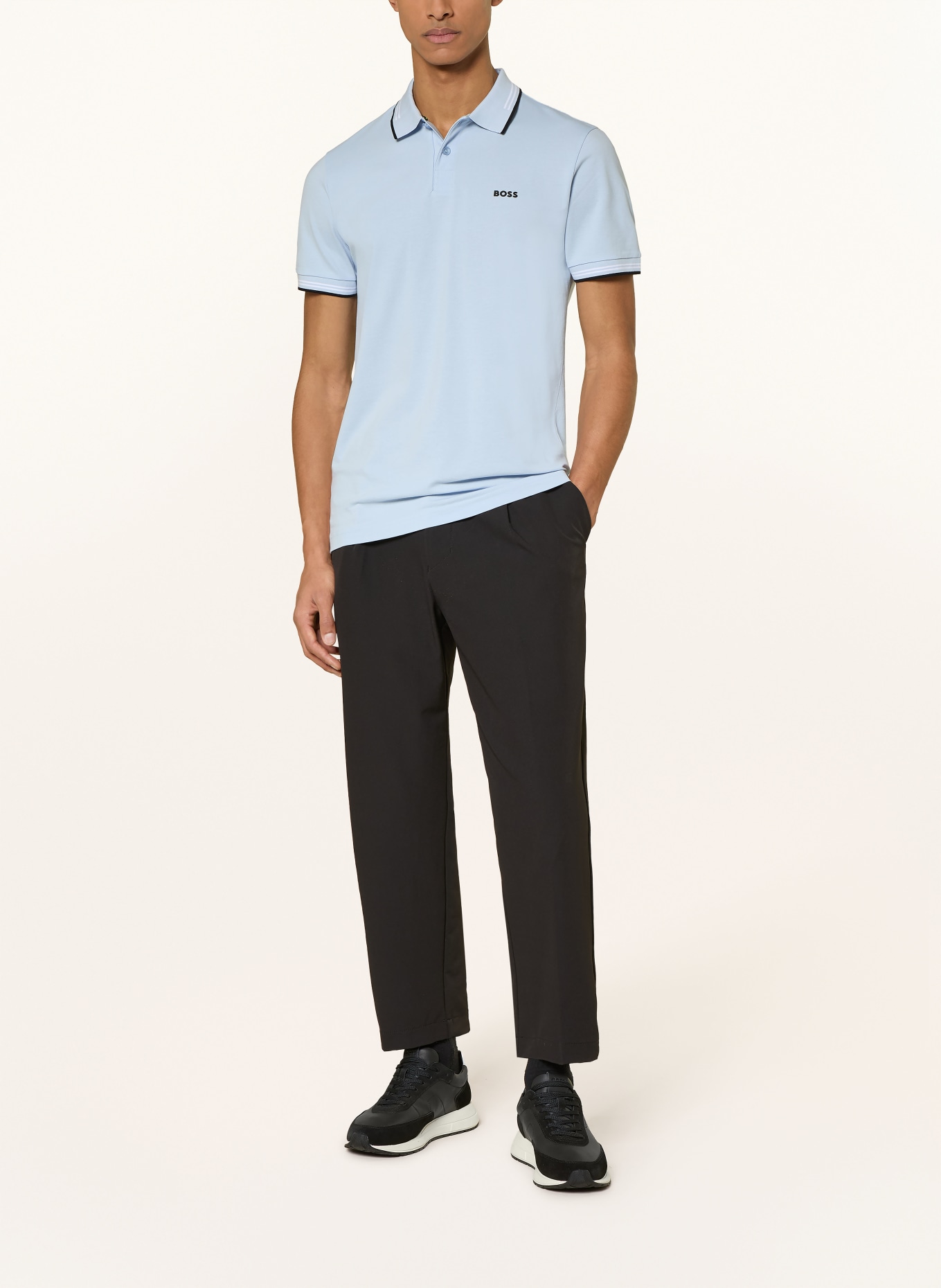 BOSS Piqué polo shirt PAUL slim fit: LIGHT BLUE