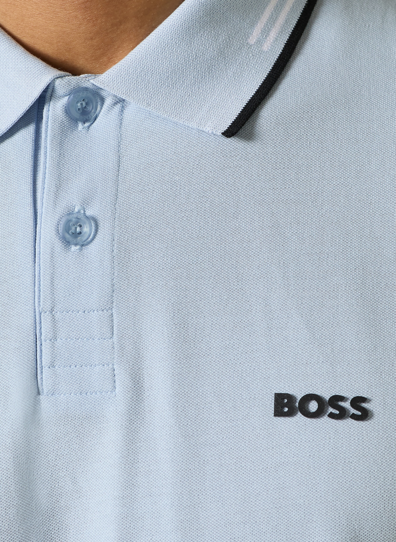 BOSS Piqué polo shirt PAUL slim fit: LIGHT BLUE