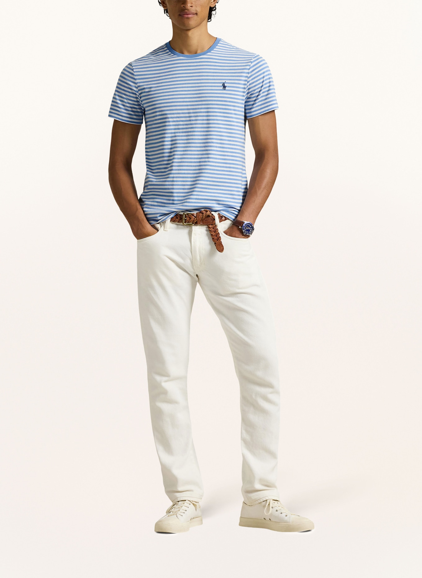 POLO RALPH LAUREN T-Shirt: HELLBLAU / WEISS