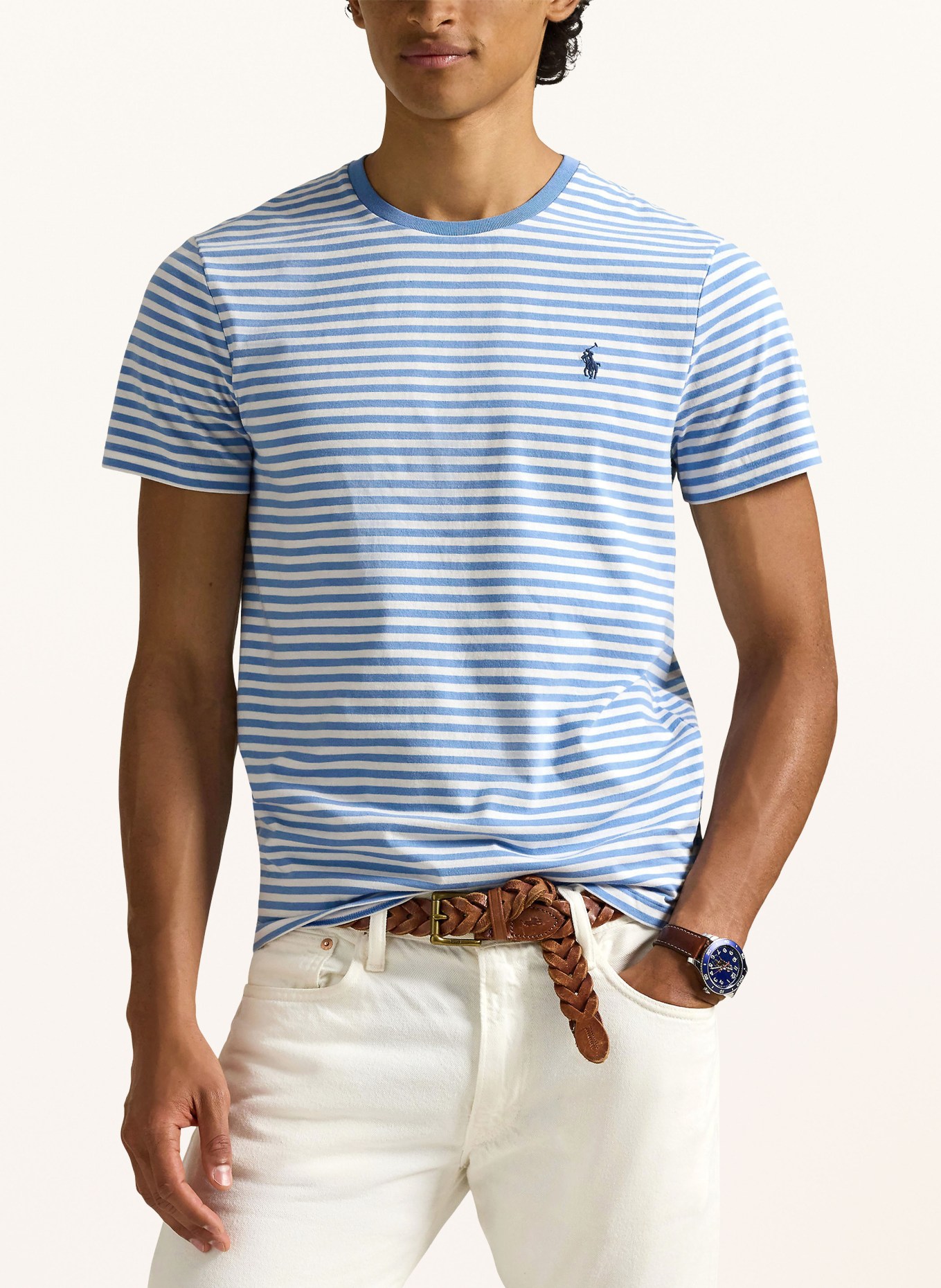 POLO RALPH LAUREN T-Shirt: HELLBLAU / WEISS