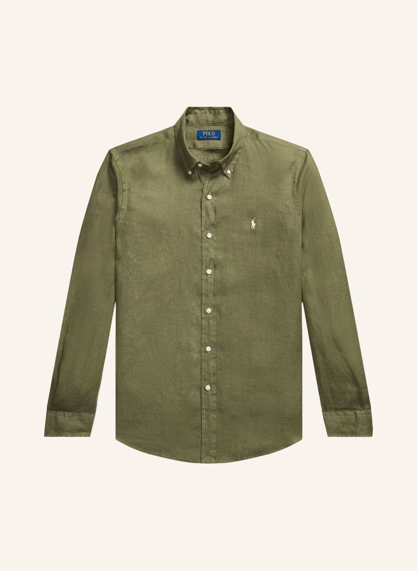 POLO RALPH LAUREN Leinenhemd Custom Fit: GRÜN
