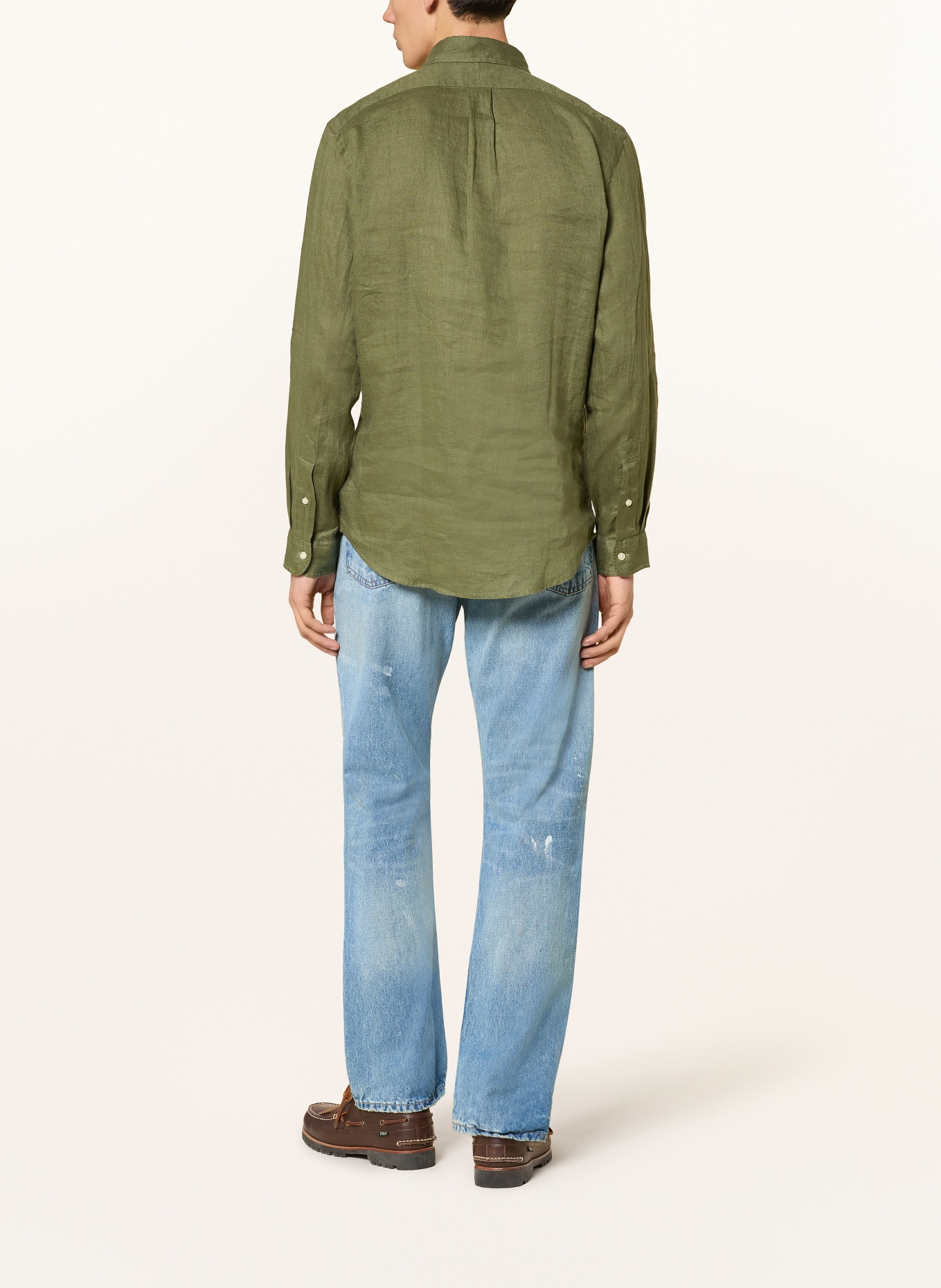 POLO RALPH LAUREN Leinenhemd Custom Fit: GRÜN