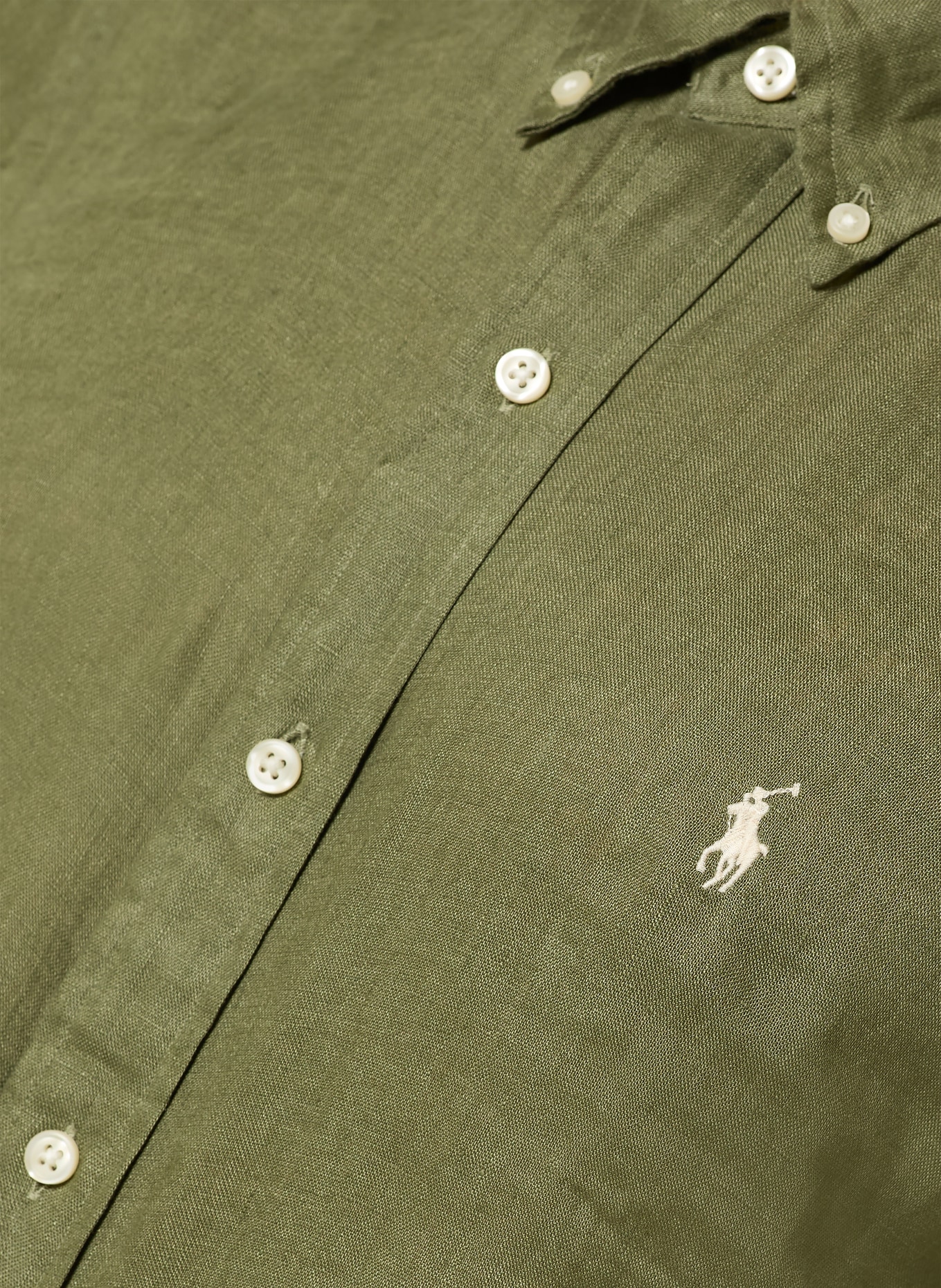 POLO RALPH LAUREN Leinenhemd Custom Fit: GRÜN