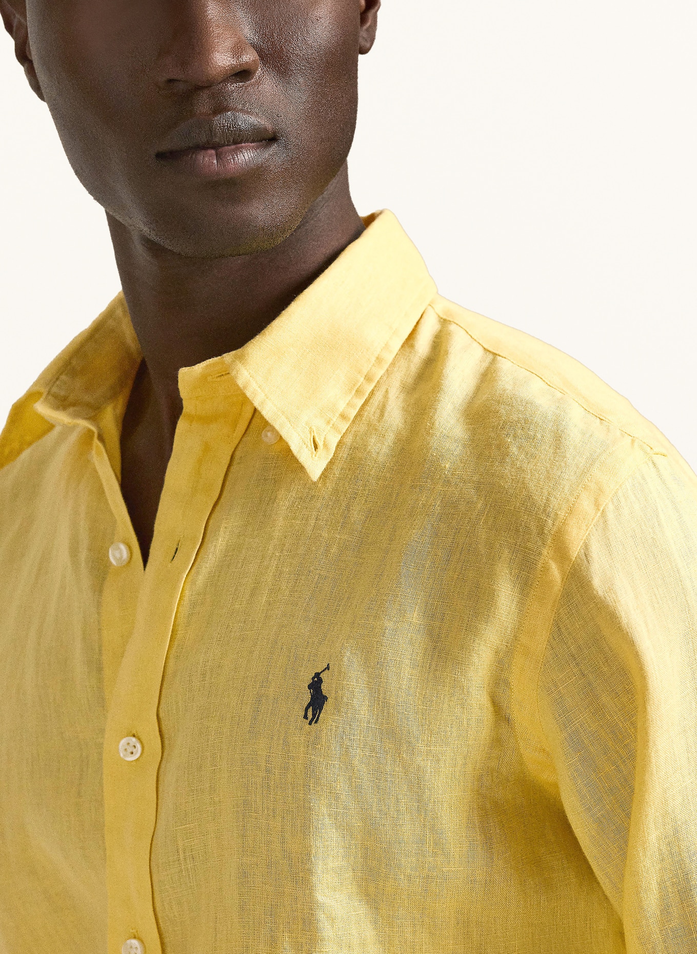 POLO RALPH LAUREN Chemise en lin Custom Fit: JAUNE
