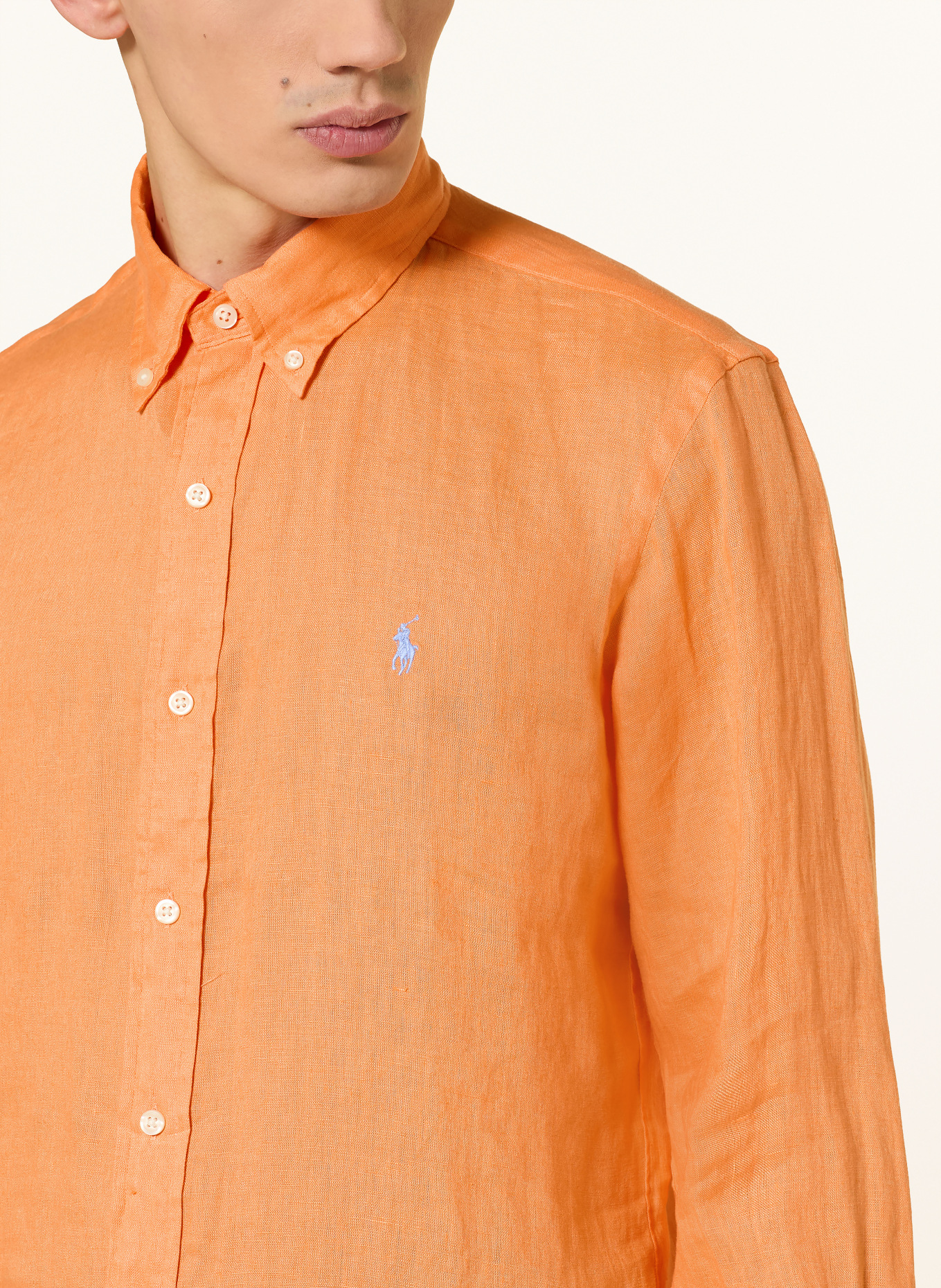POLO RALPH LAUREN Leinenhemd Custom Fit: ORANGE