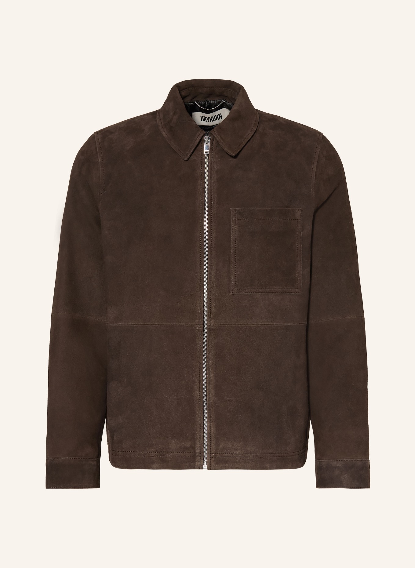 DRYKORN Kurtka skórzana JERSON: CIEMNOBRĄZOWY