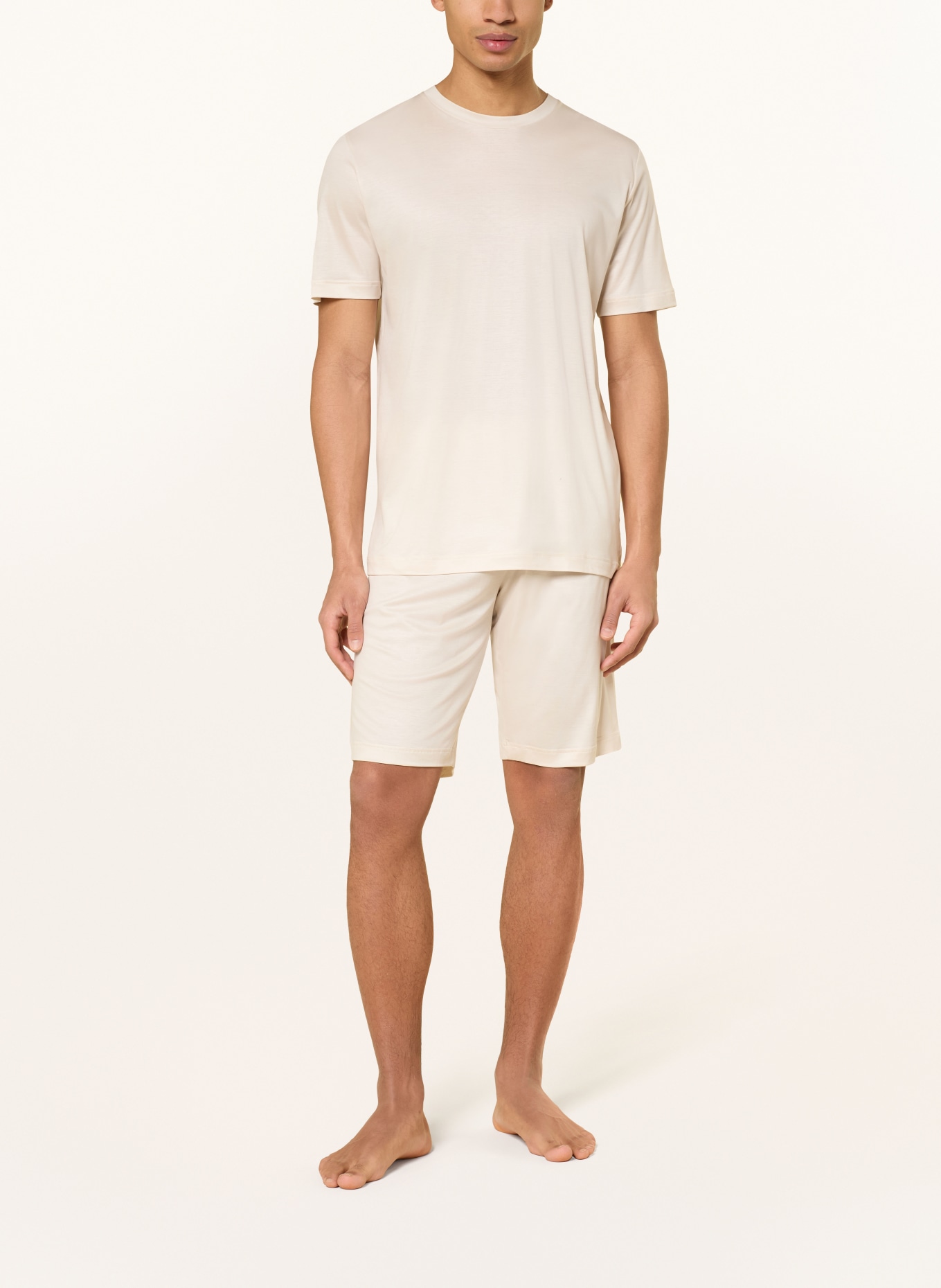 zimmerli Piżama z szortami SUSTAINABLE LUXURY: KREMOWY