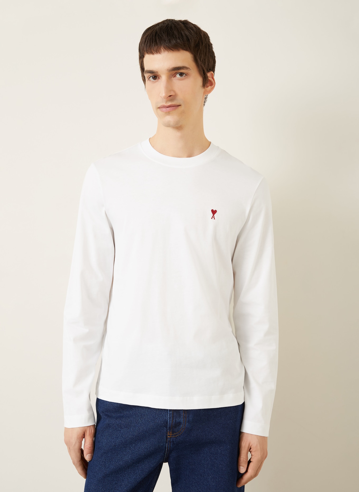 AMI PARIS Long sleeve shirt: WHITE