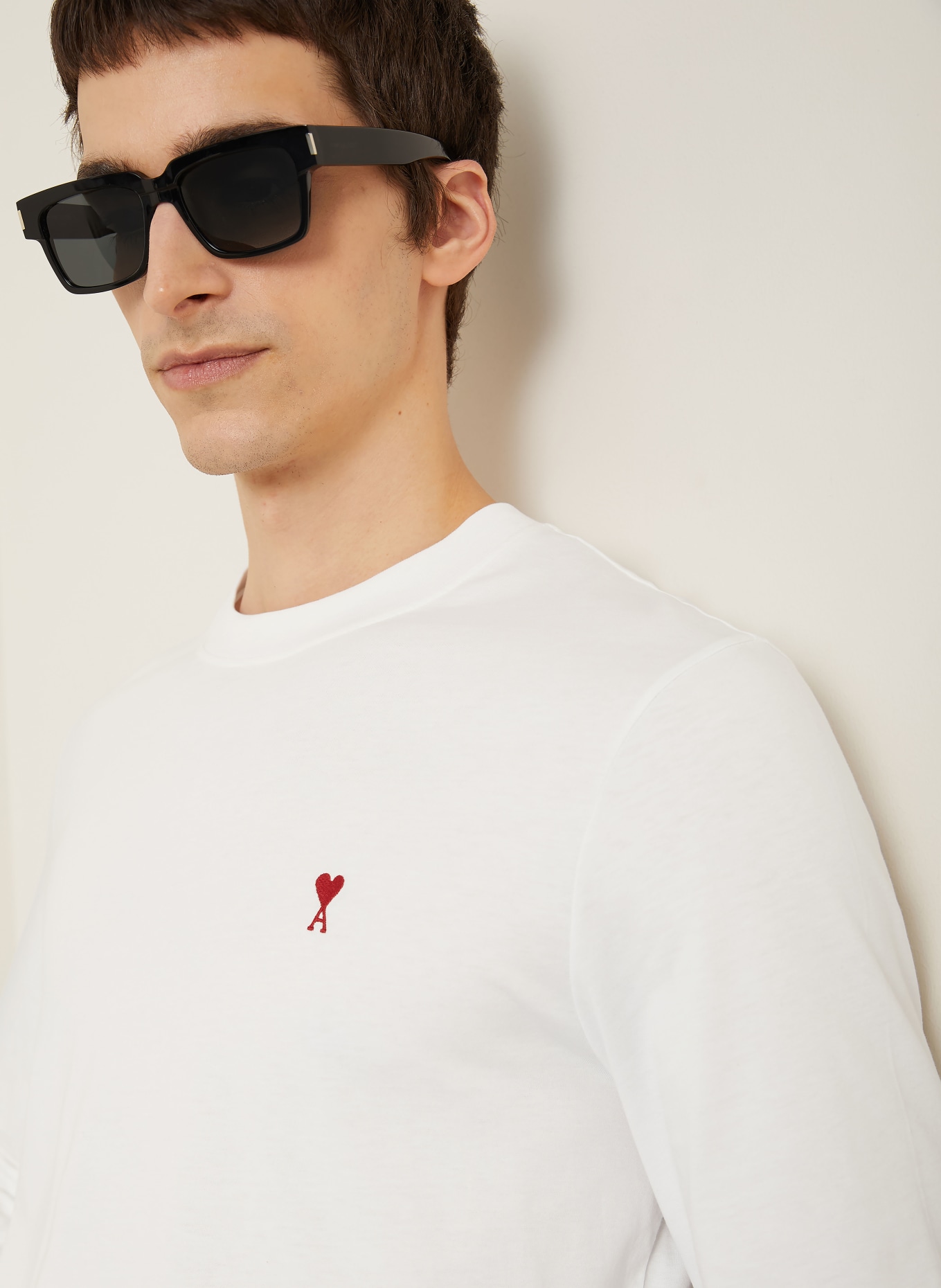 AMI PARIS Long sleeve shirt: WHITE