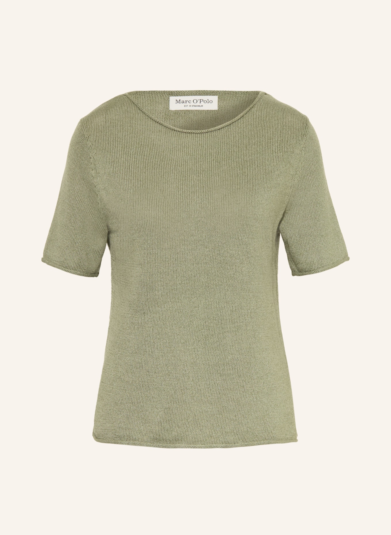 Marc O'Polo Strickshirt mit Leinen: HELLGRÜN