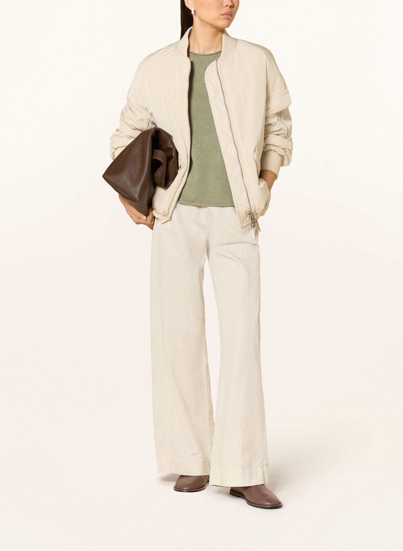 Marc O'Polo Strickshirt mit Leinen: HELLGRÜN