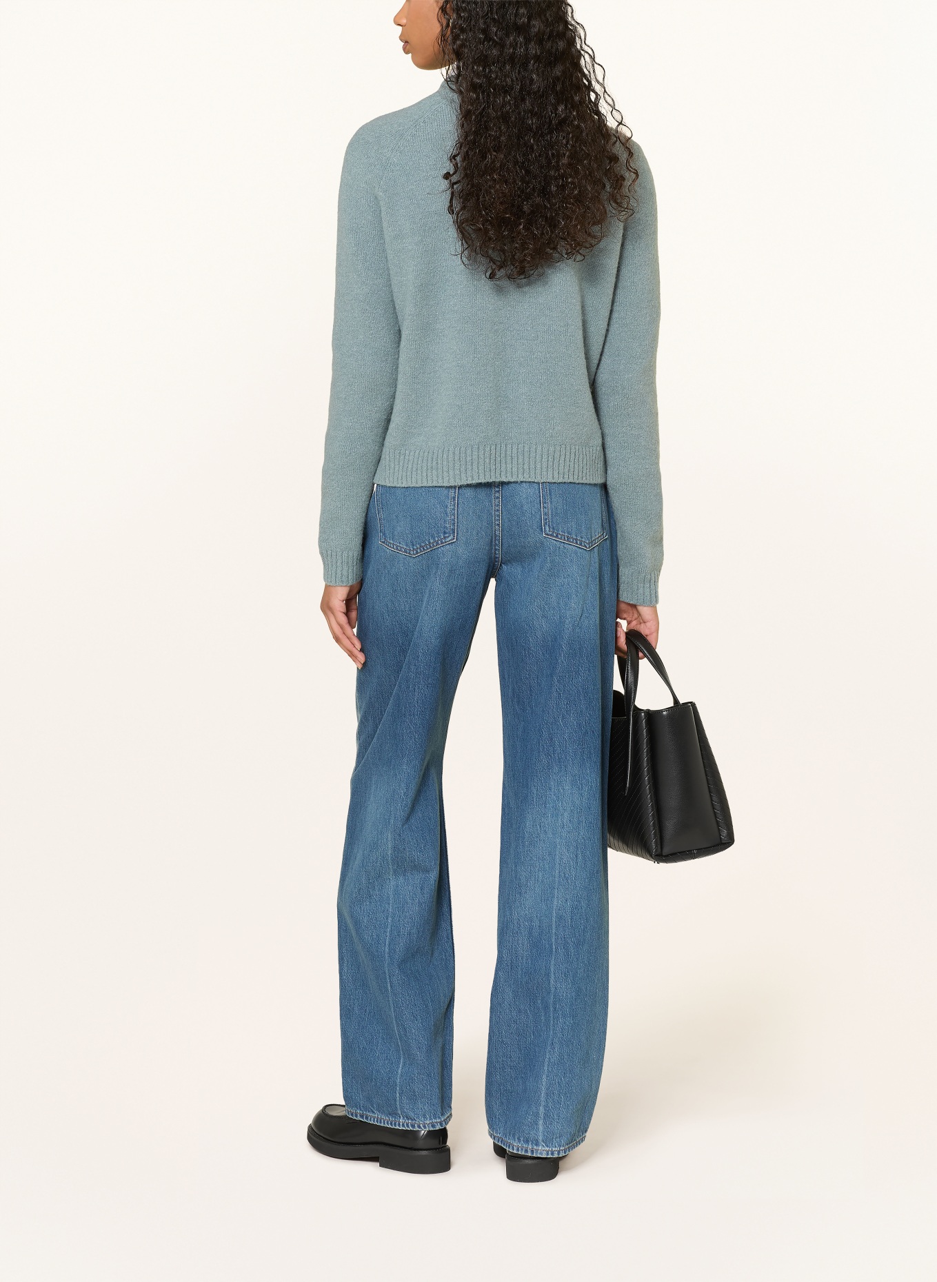 BOSS Sweater FEBISAN with alpaca: TURQUOISE