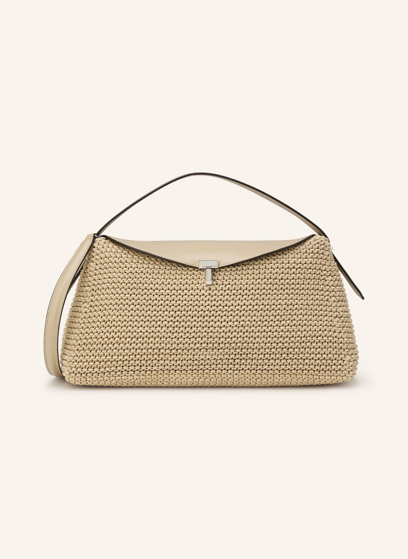 TOTEME Handtasche T-LOCK: BEIGE / SILBER