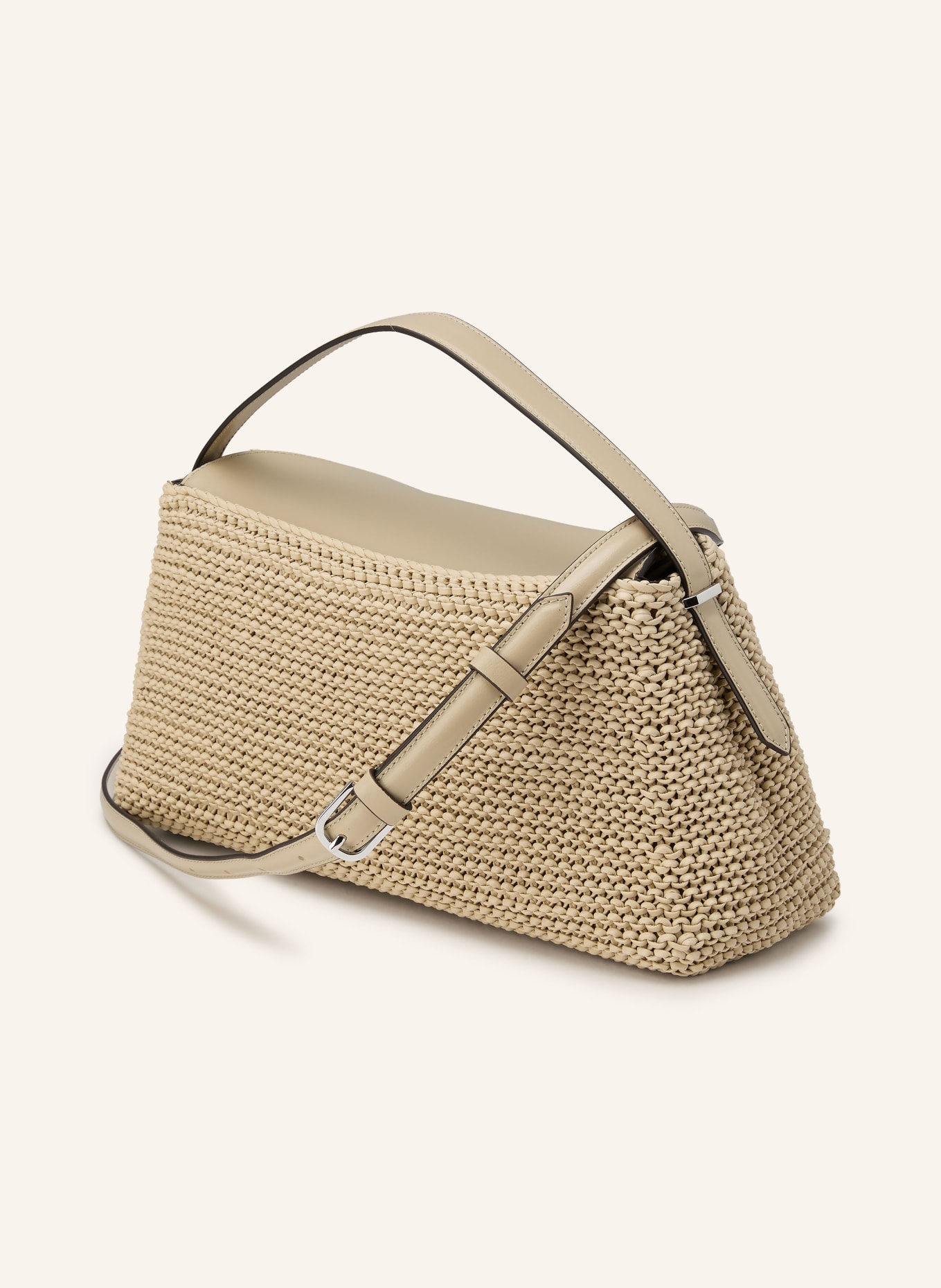 TOTEME Handtasche T-LOCK: BEIGE / SILBER