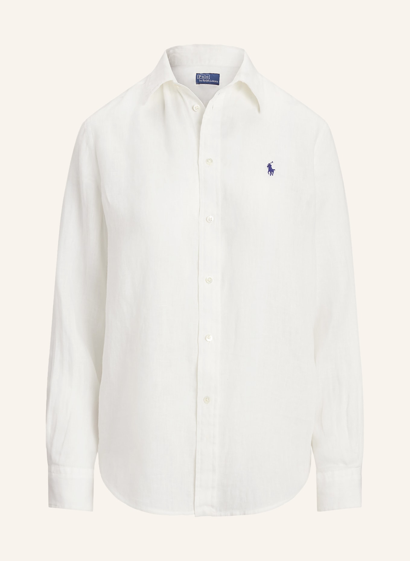 POLO RALPH LAUREN Lněná košilová halenka: BÍLÁ