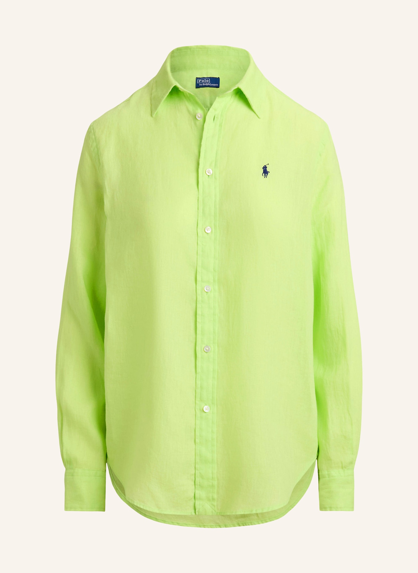 POLO RALPH LAUREN Hemdbluse aus Leinen: NEONGRÜN