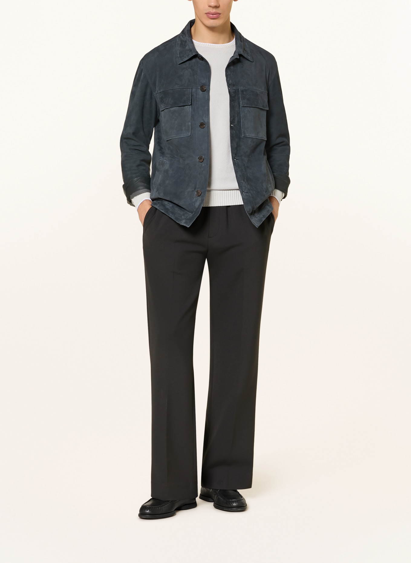 ARMA Overjacket ze skóry MEX: GRANATOWY