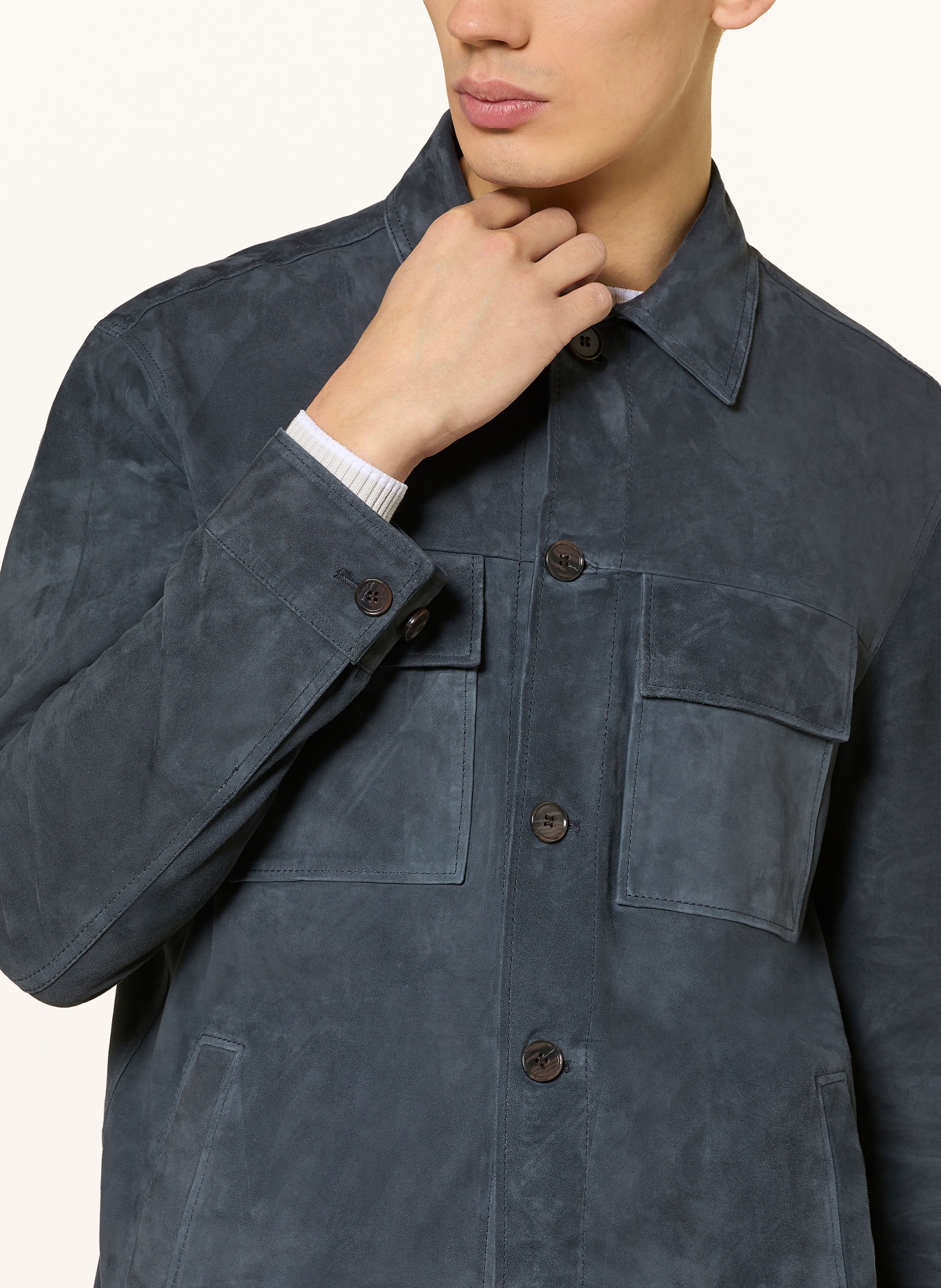 ARMA Overjacket ze skóry MEX: GRANATOWY