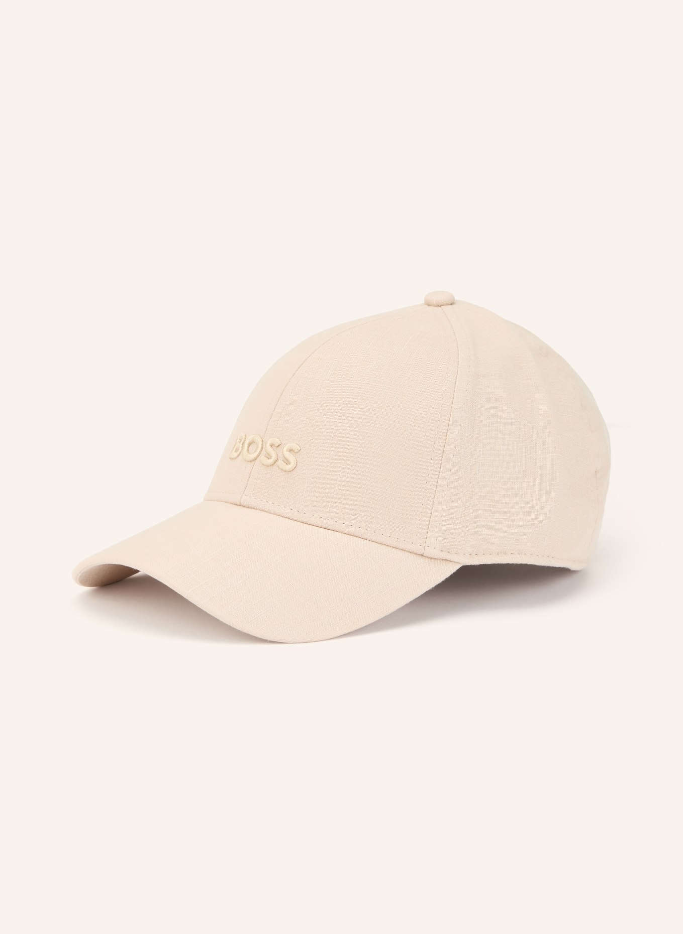 BOSS Linen cap ZED: BEIGE