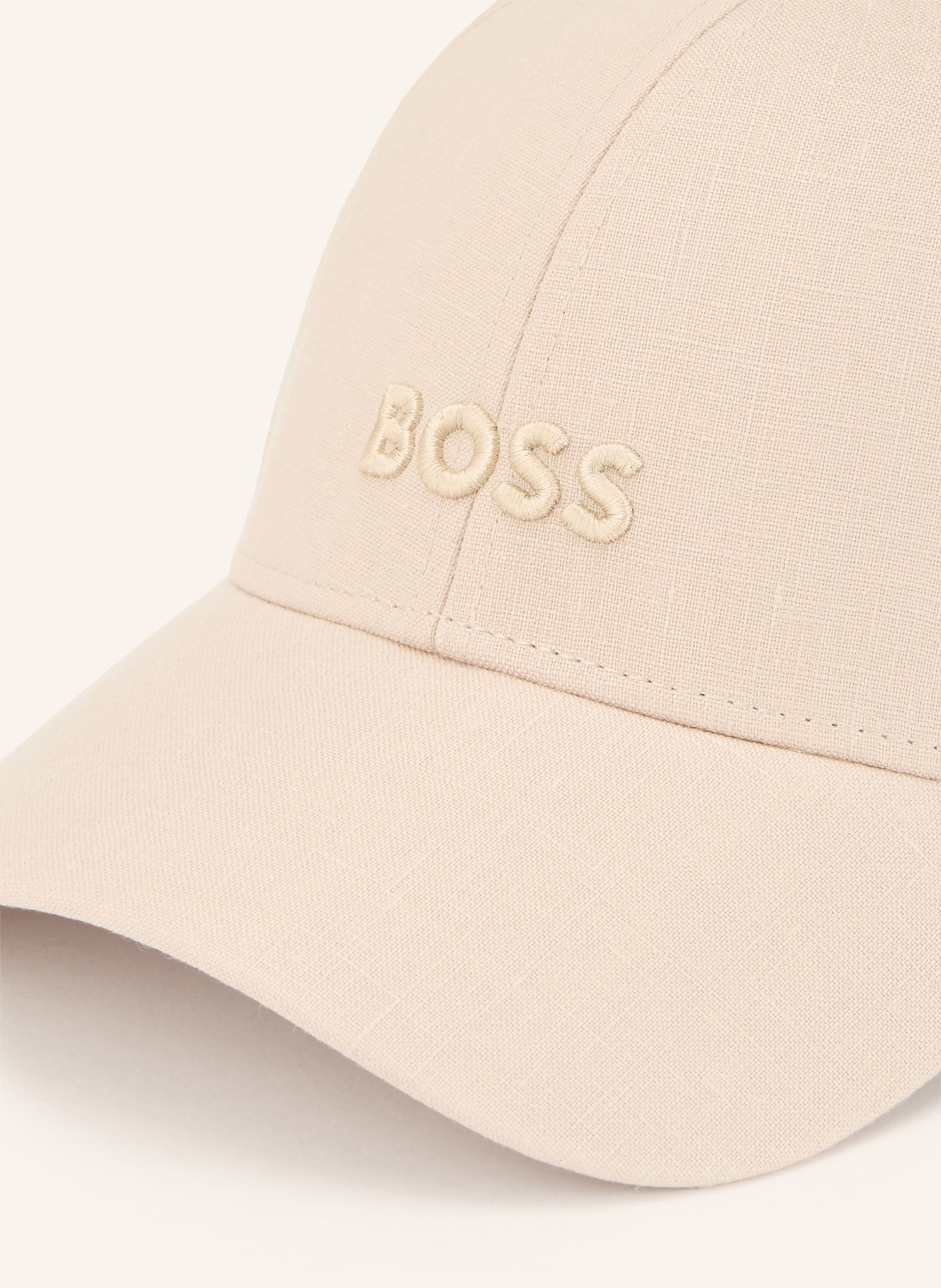 BOSS Linen cap ZED: BEIGE