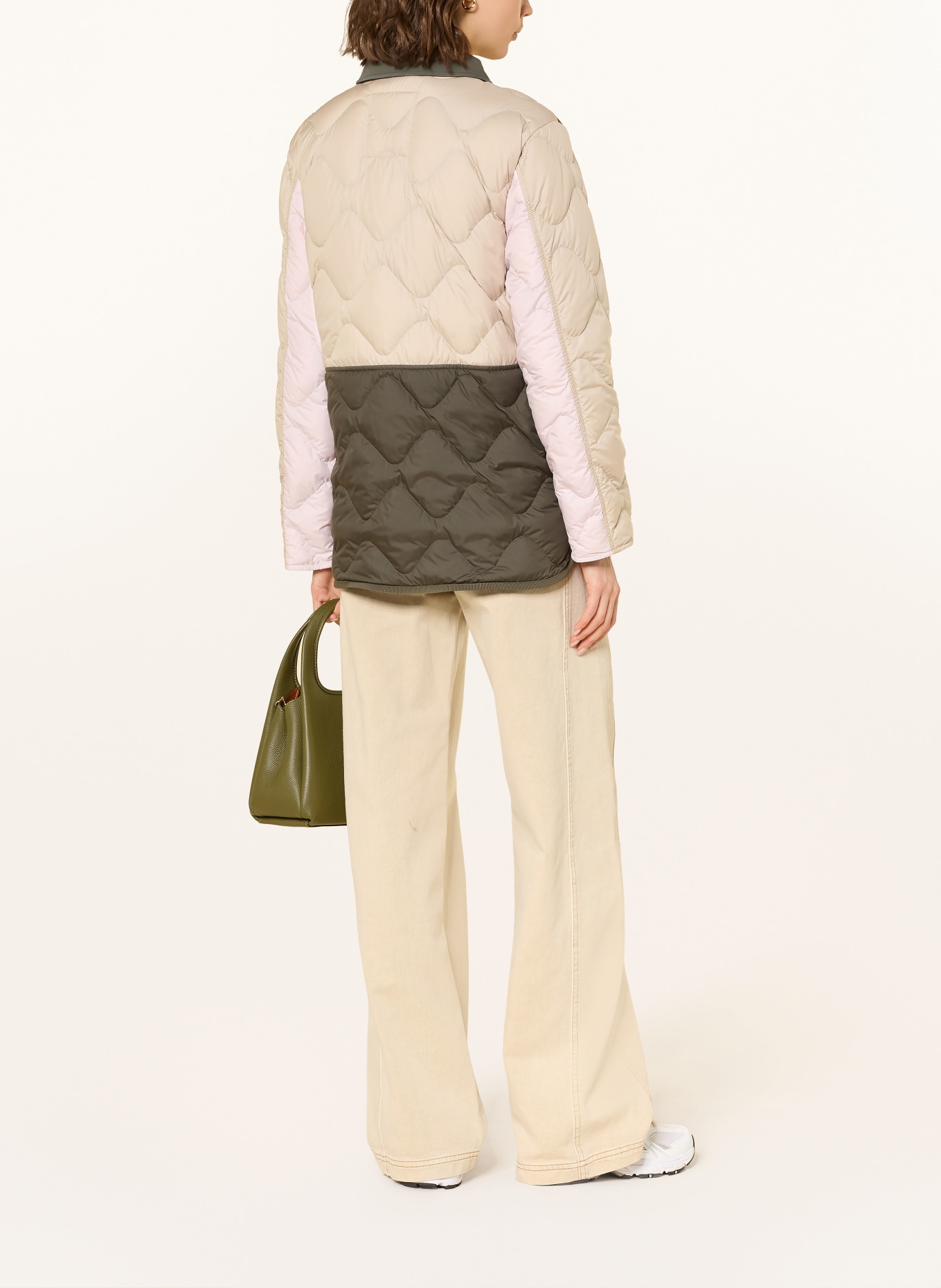 WOOLRICH Prošívaná bunda HERITAGE: BÉŽOVÁ / RŮŽOVÁ / KHAKI