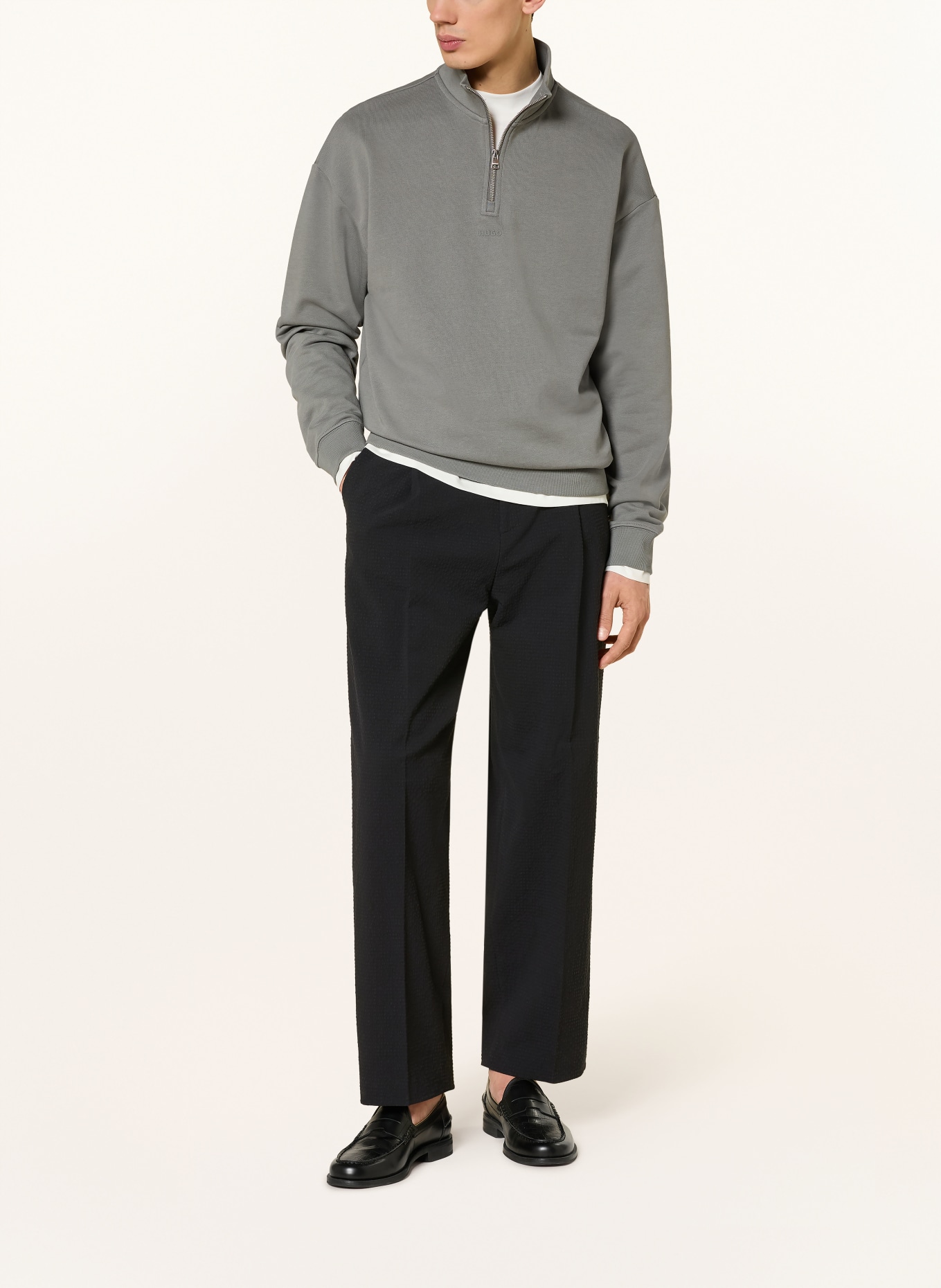 HUGO Sweat-Troyer DURTY: GRAU