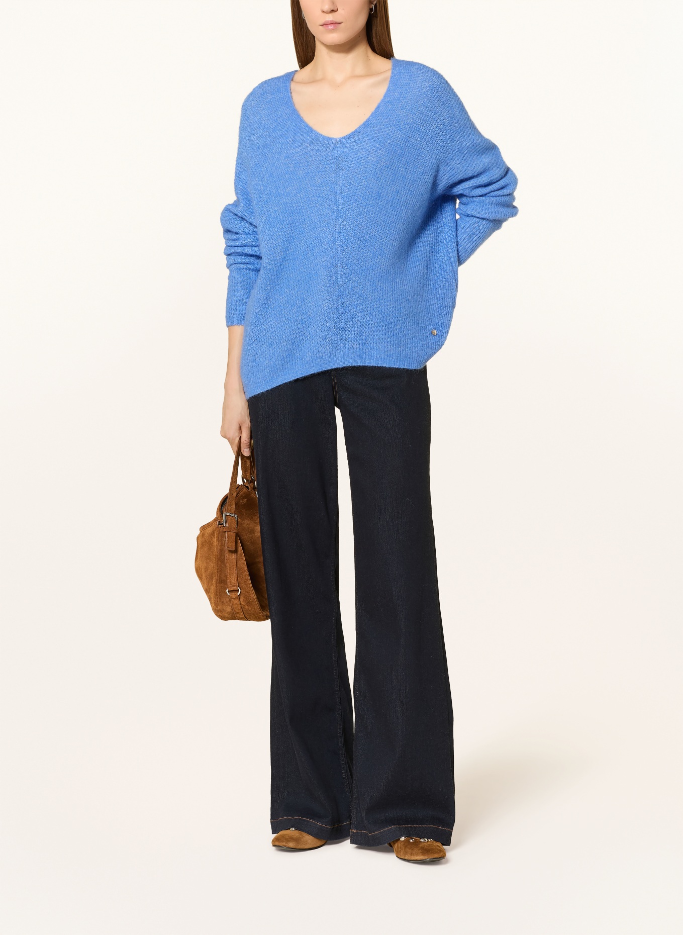 MOS MOSH Svetr THORA s alpakou: MODRÁ