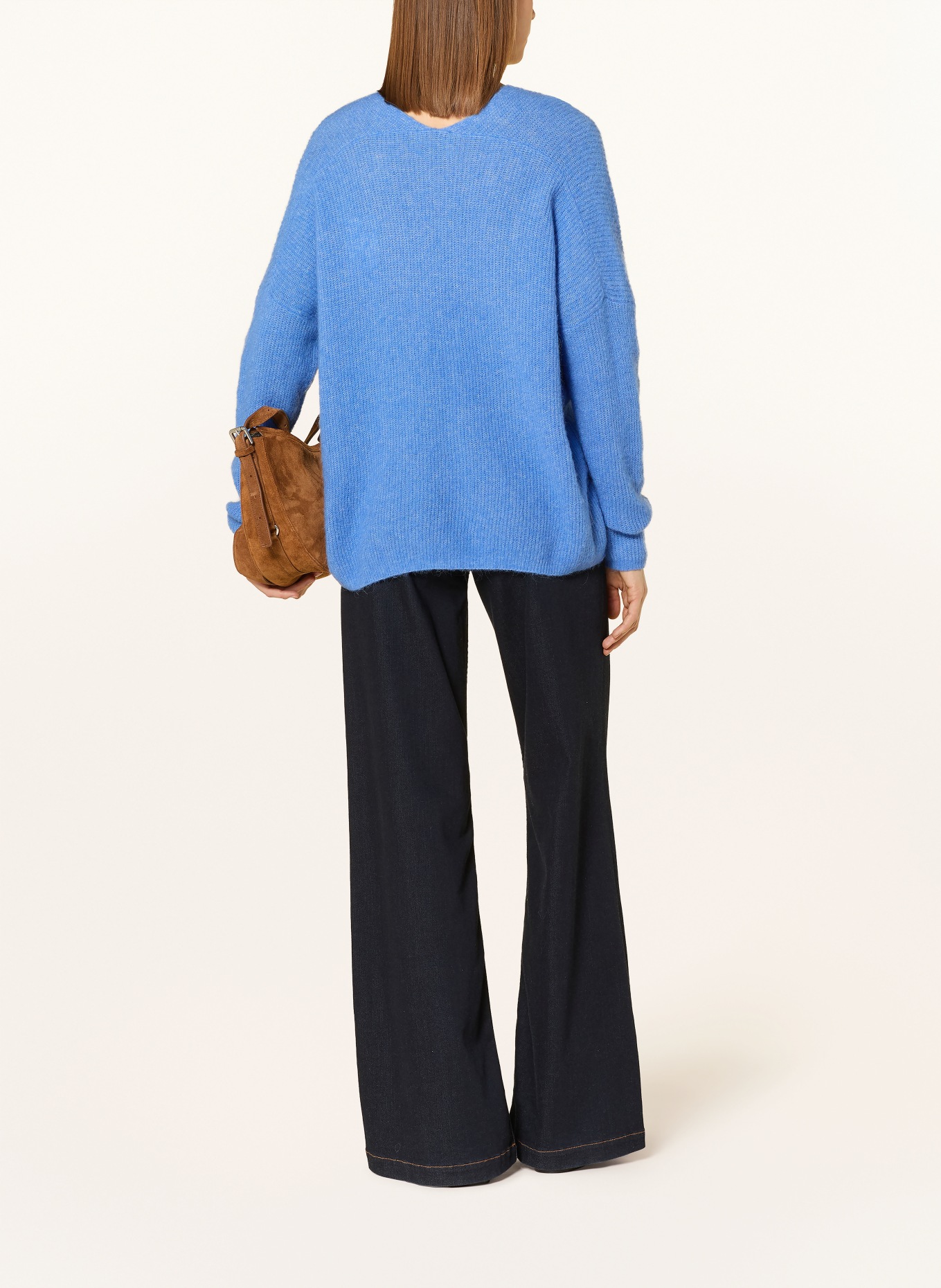 MOS MOSH Svetr THORA s alpakou: MODRÁ